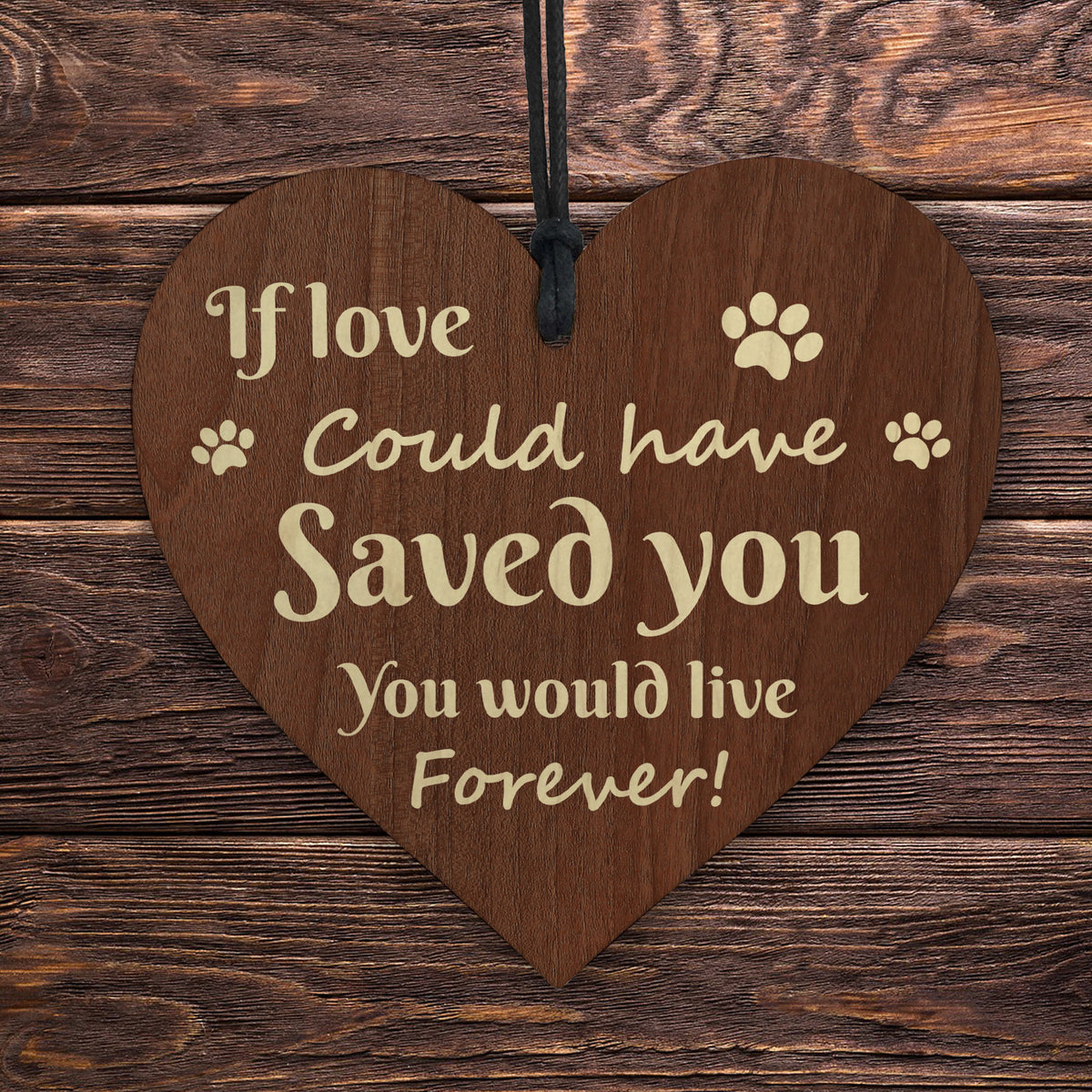 Dog Memorial Wooden Heart Plaque Pet Loss Gifts For Family Cat