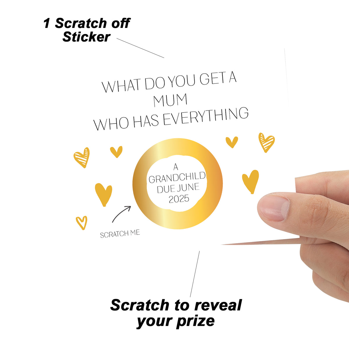 Mum Pregnancy Scratch Off Card for Mum Grandchild Reveal Card
