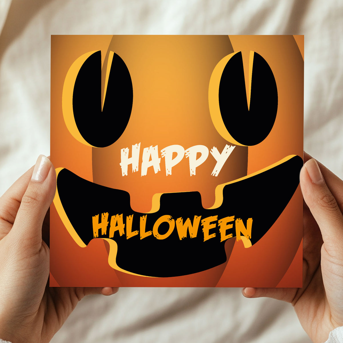 HAPPY HALLOWEEN Card With Pumpkin Halloween Card For Friend