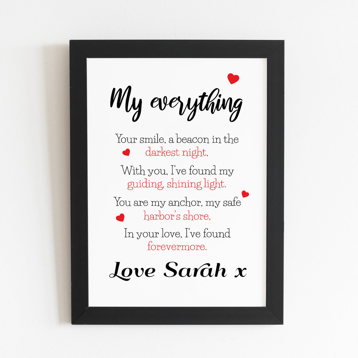 Personalised Gift For Husband Wife Framed Print Anniversary