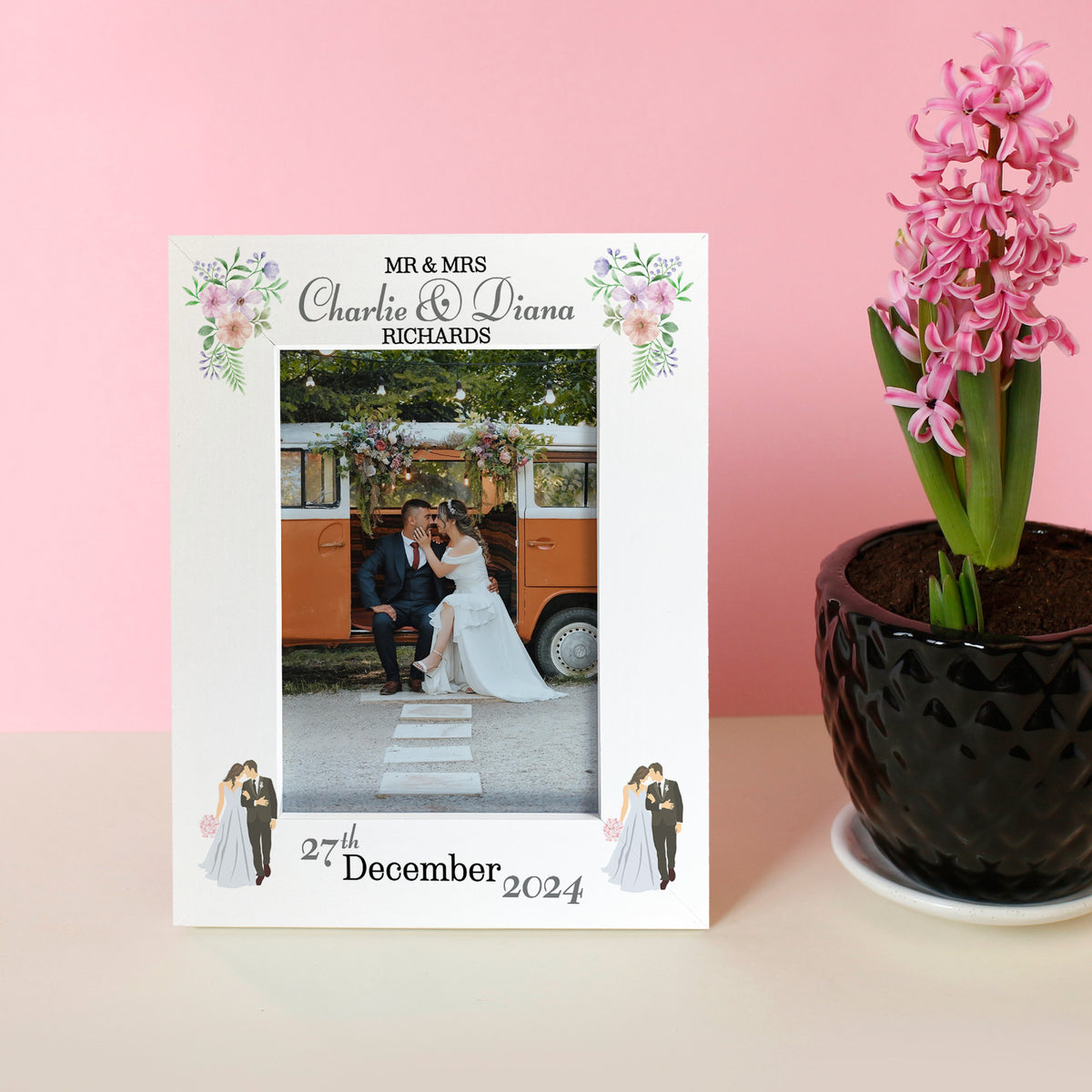 WEDDING FRAME Personalised Gift For Mr And Mrs ANY SURNAME