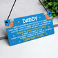 Daddy Gift From Daughter Hanging Plaque Daddy Gift From Son