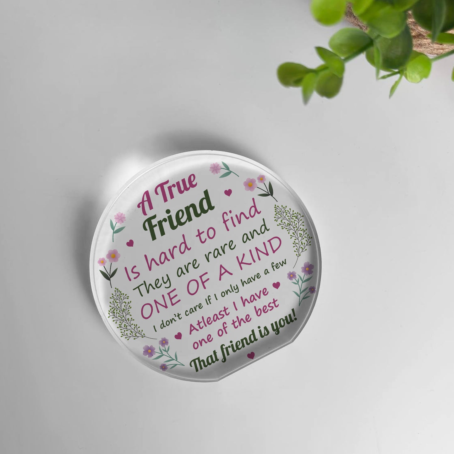 Friendship Gift Acrylic Plaque TRUE FRIEND GIFT Friendship Gifts