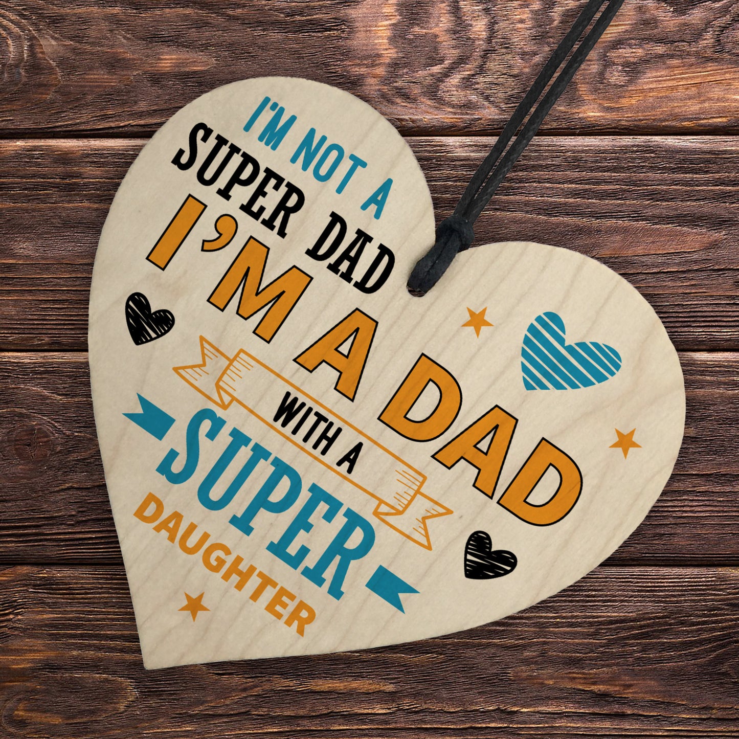 Funny Dad Gifts From Daughtern Wood Heart Dad Gift For Birthday
