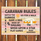 Colourful CARAVAN RULES SIGN Wall Door Plaque Caravan Sign