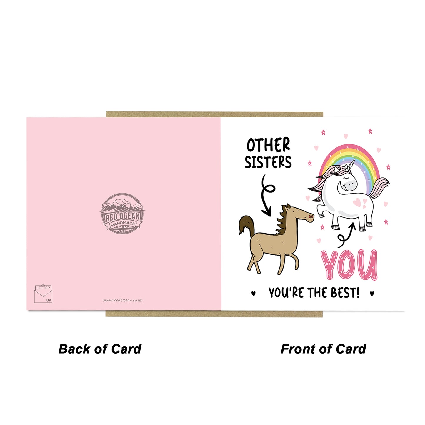 Funny Card For Sister Thank You Card For Sister Birthday Unicorn