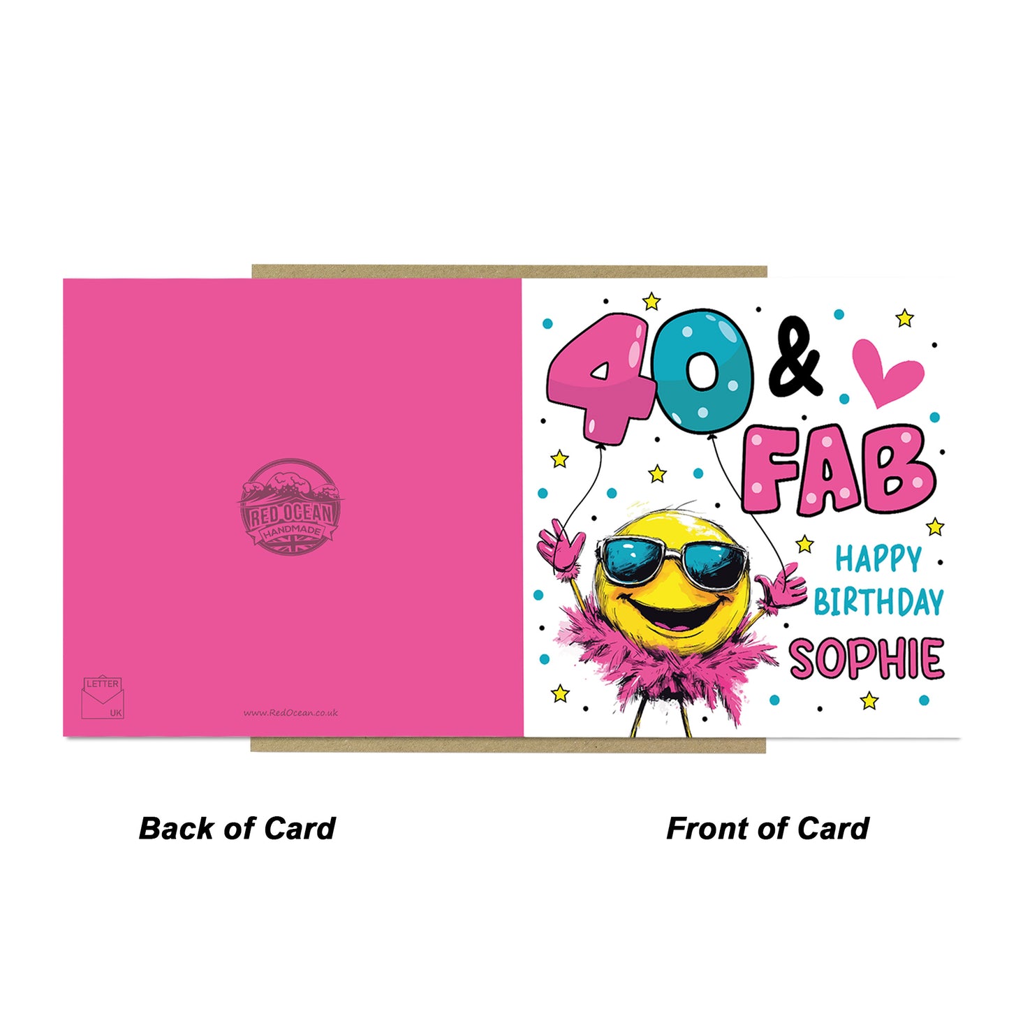 Personalised 40th Birthday Card For Women 40 And Fab For Mum