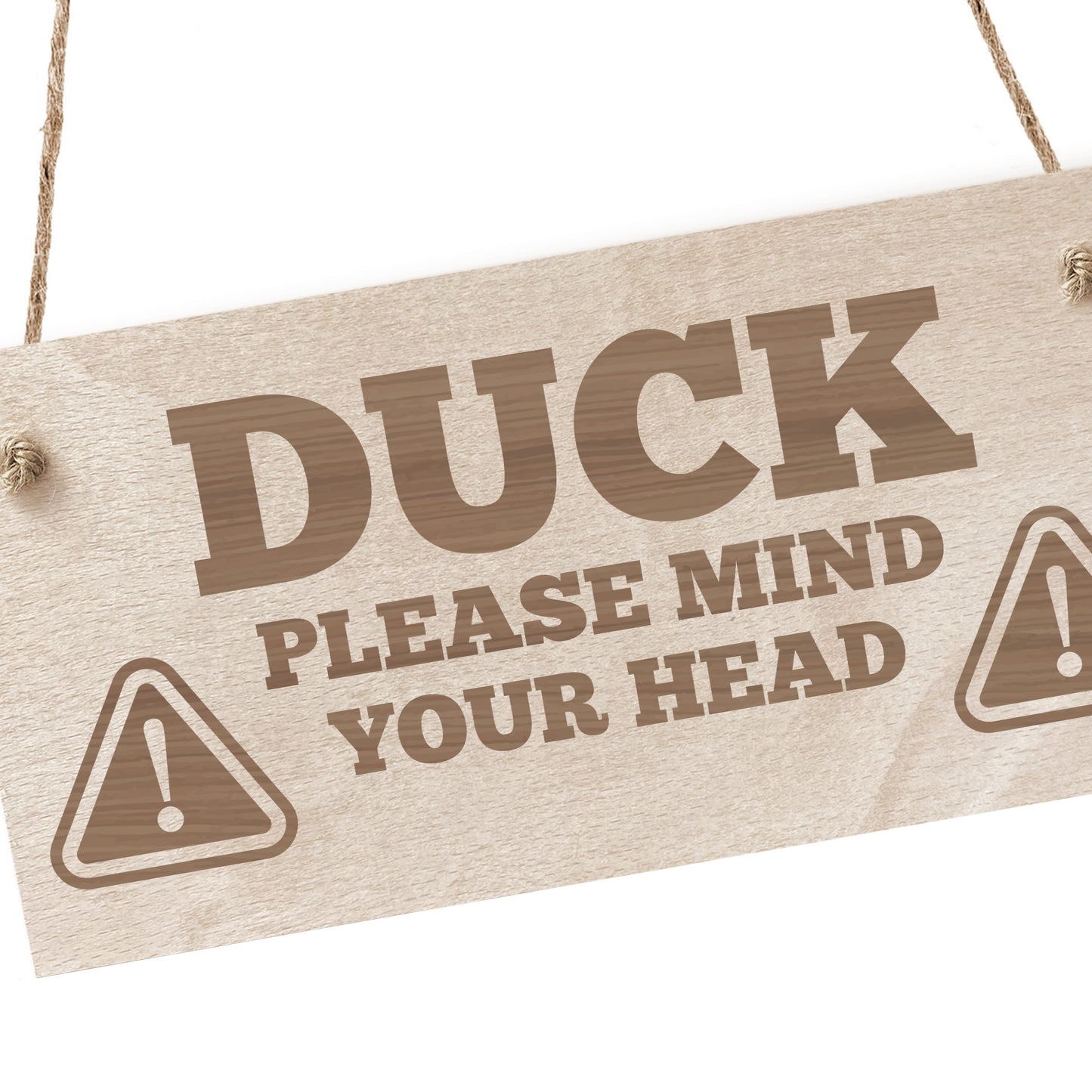 Duck Mind Your Head Hanging Wall Door Sign Engraved Wooden Sign
