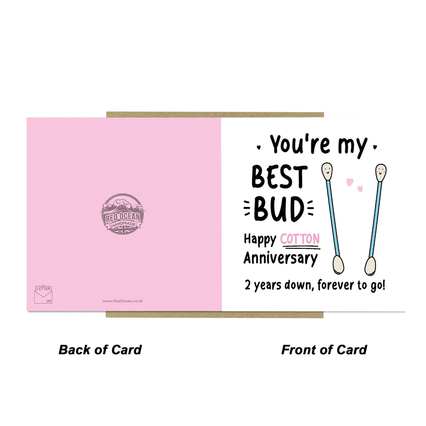 Funny 2nd Anniversary Card For Husband Bud Cotton Anniversary