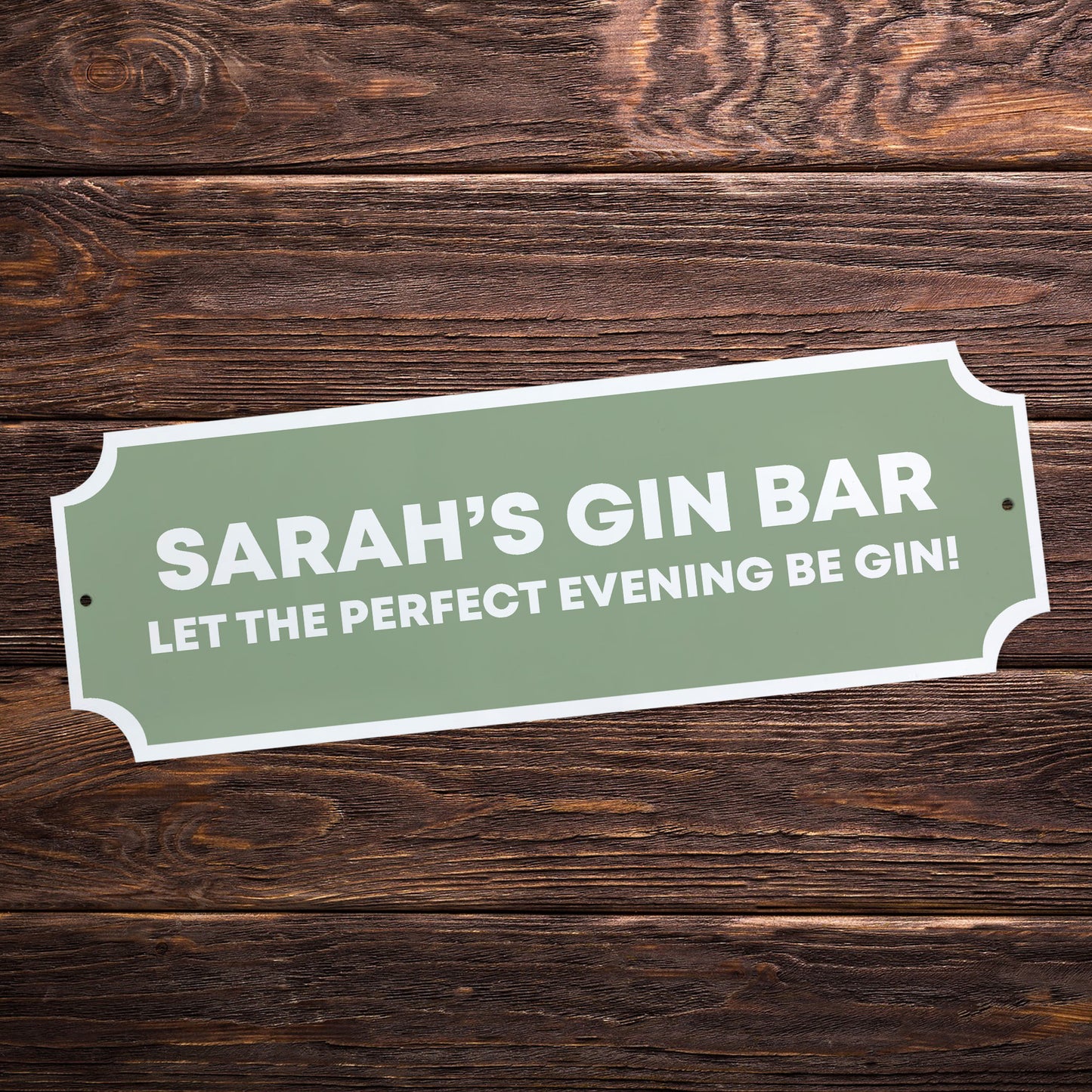 Personalised Gin Bar Sign For Home Bar Funny The Evening Be Gin