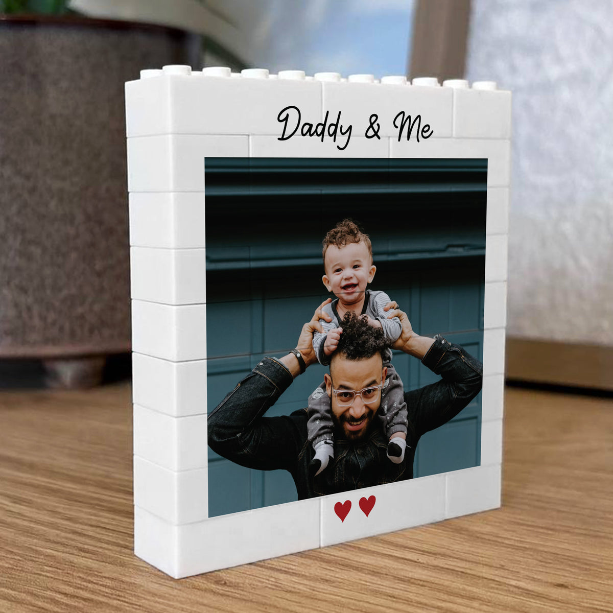 Personalised Photo Block Daddy And Me Present For Fathers Day