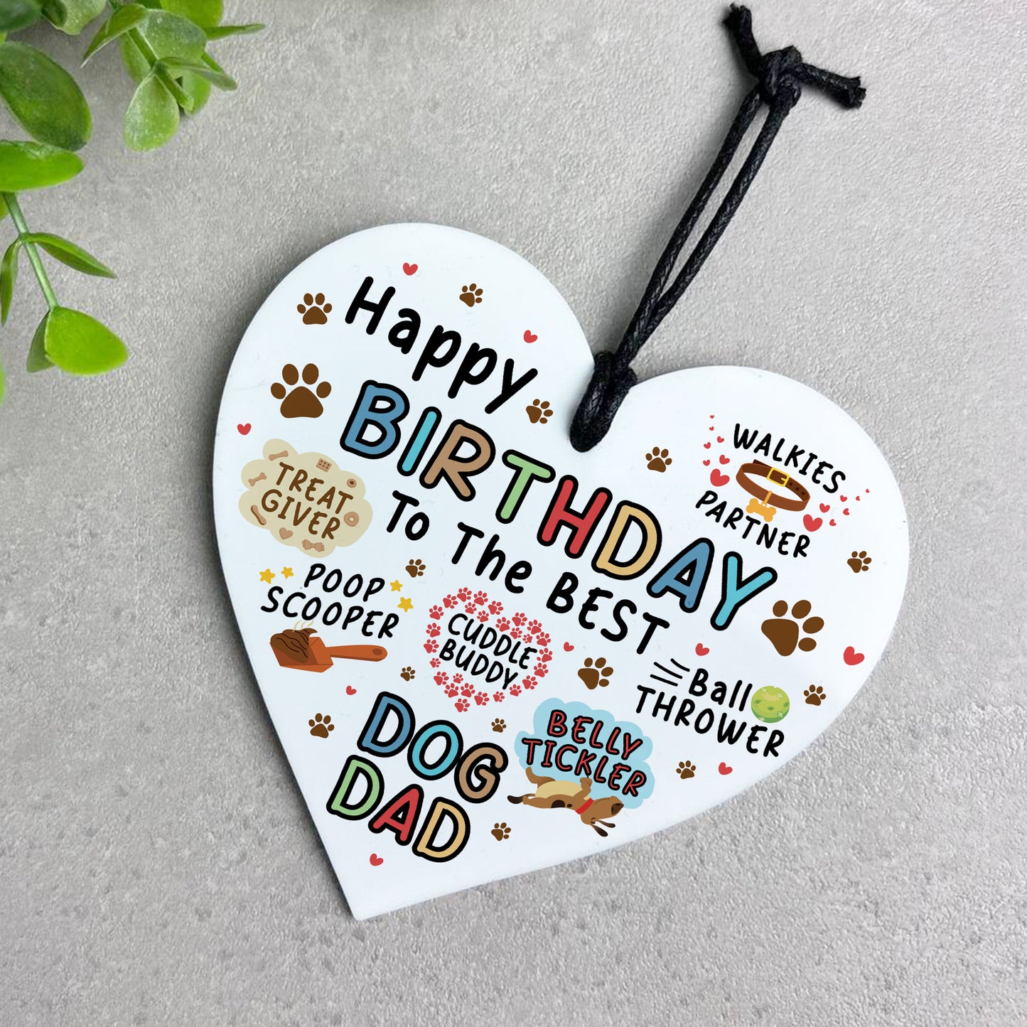 Birthday Day Gift From Dog Funny Gift For Dad Hanging Heart