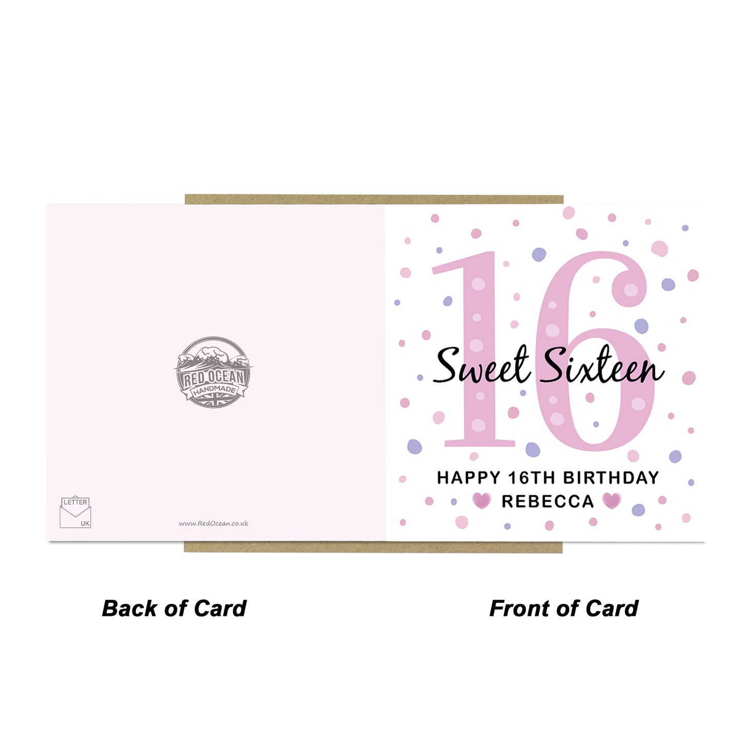 Personalised 16th Birthday Card Girl Daughter Sweet 16 Sixteenth