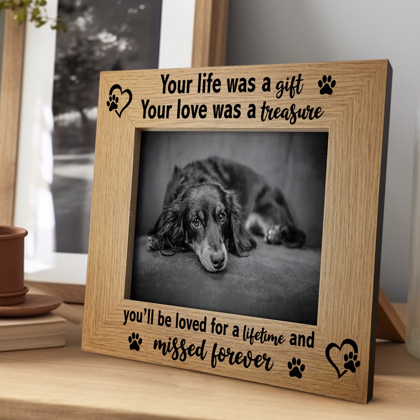 Pet Memorial Photo Frame Your Life Was A Gift Dog Pet Loss Gift