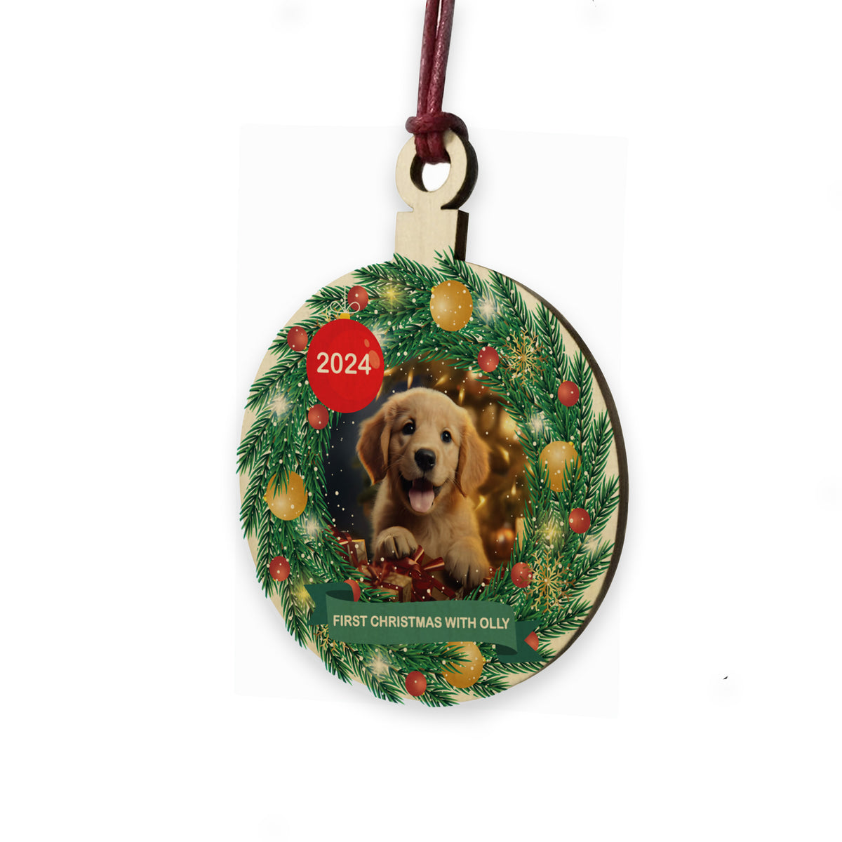 Personalised Dog 1st Christmas Bauble Custom Pet Bauble