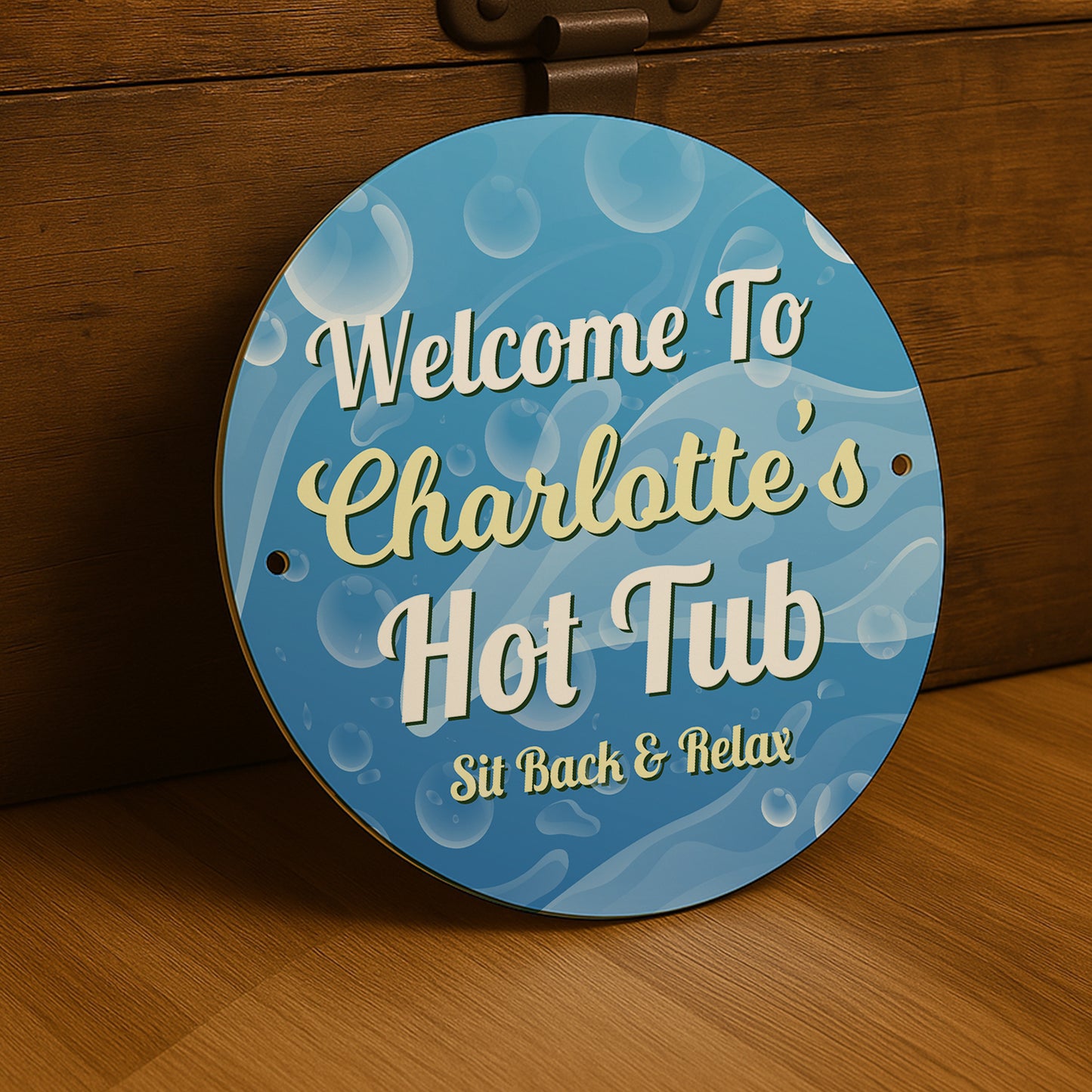Personalised Welcome To Hot Tub Sign For Outdoor Wall Mounted