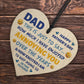 Dad Wooden Heart Plaque Gifts for Dad Funny Fathers Day Dad Gift