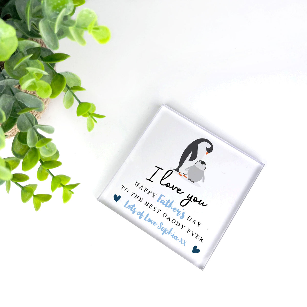 Personalised Gift For Daddy For Fathers Day Birthday Penguin