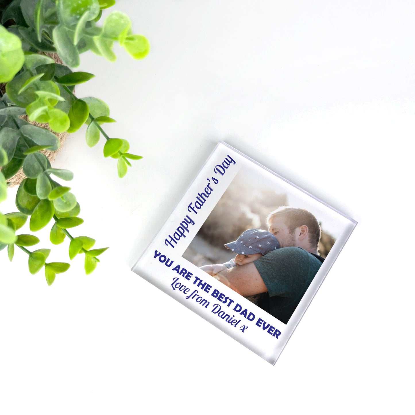 Fathers Day Gift For BEST DAD EVER Personalised Clear Block