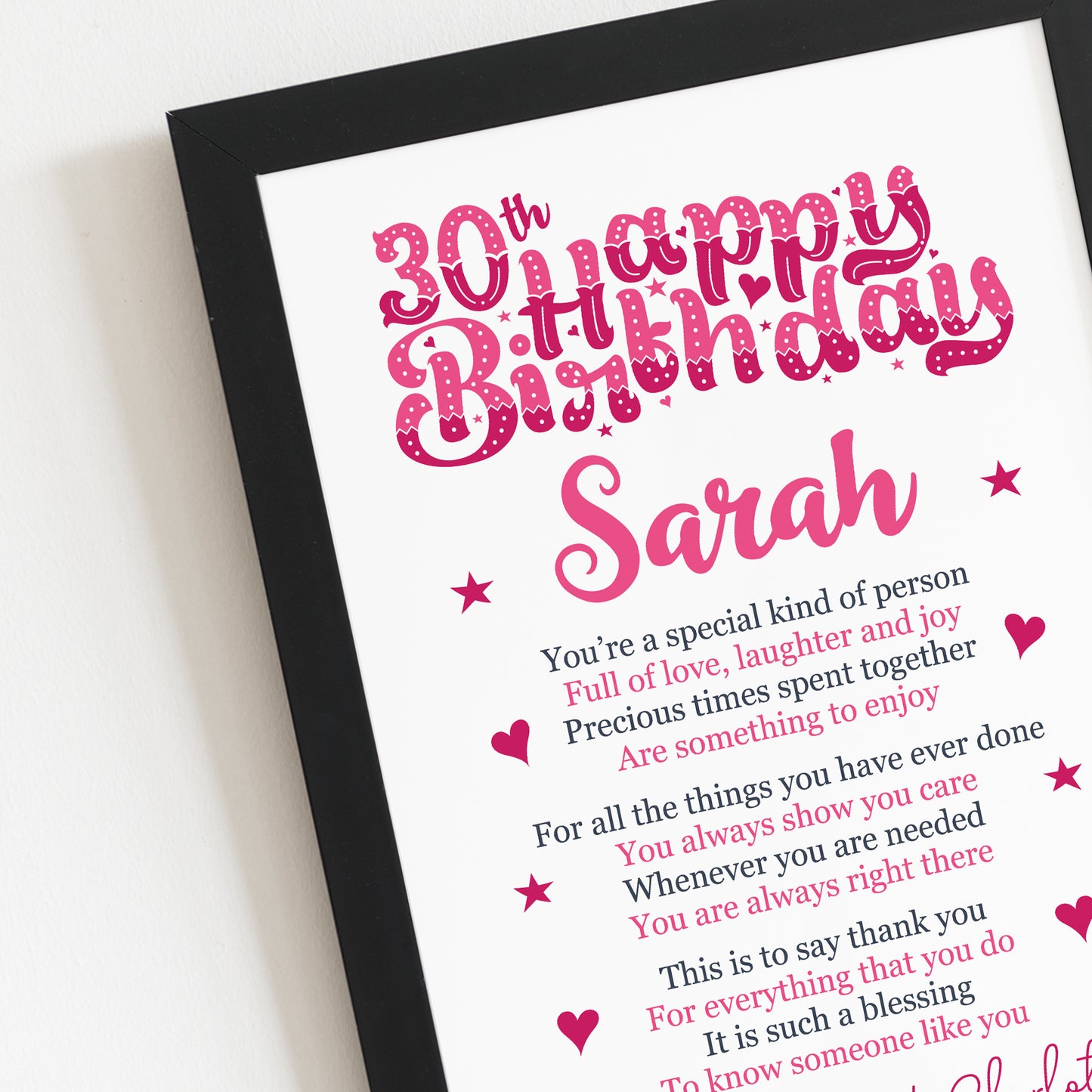 PERSONALISED 30th Birthday Gifts For Her Gift For Daughter