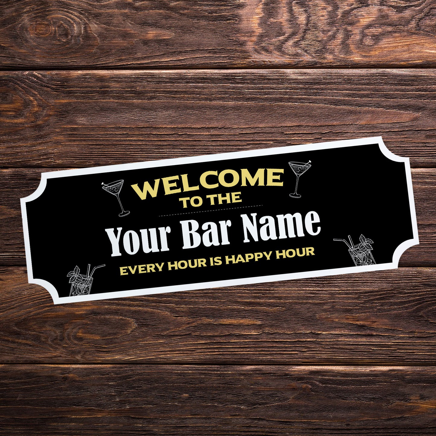 Personalised Bar Welcome Signs Home Bar Gift Accessories Outdoor