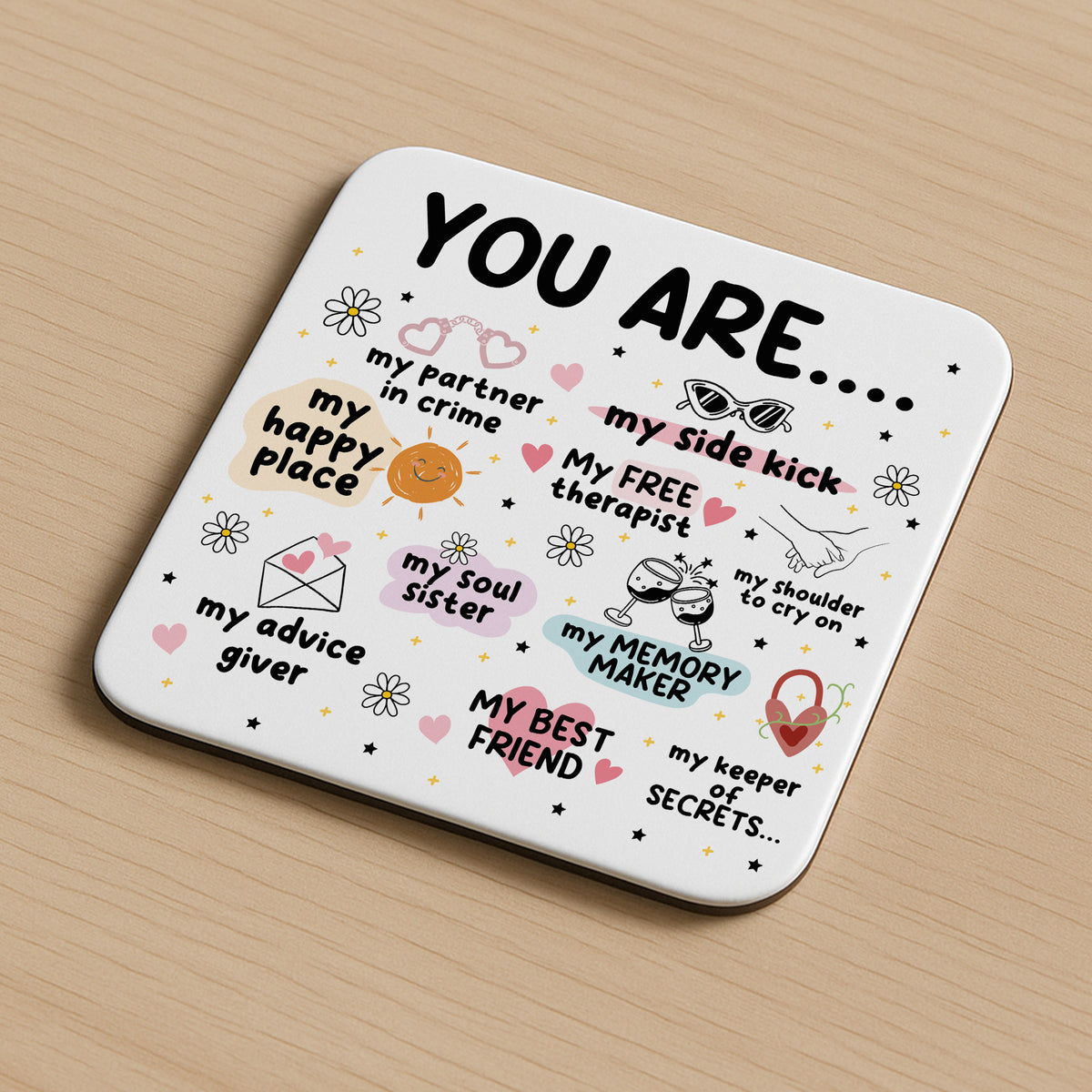 Christmas Birthday Gift For Best Friend Bestie Coaster
