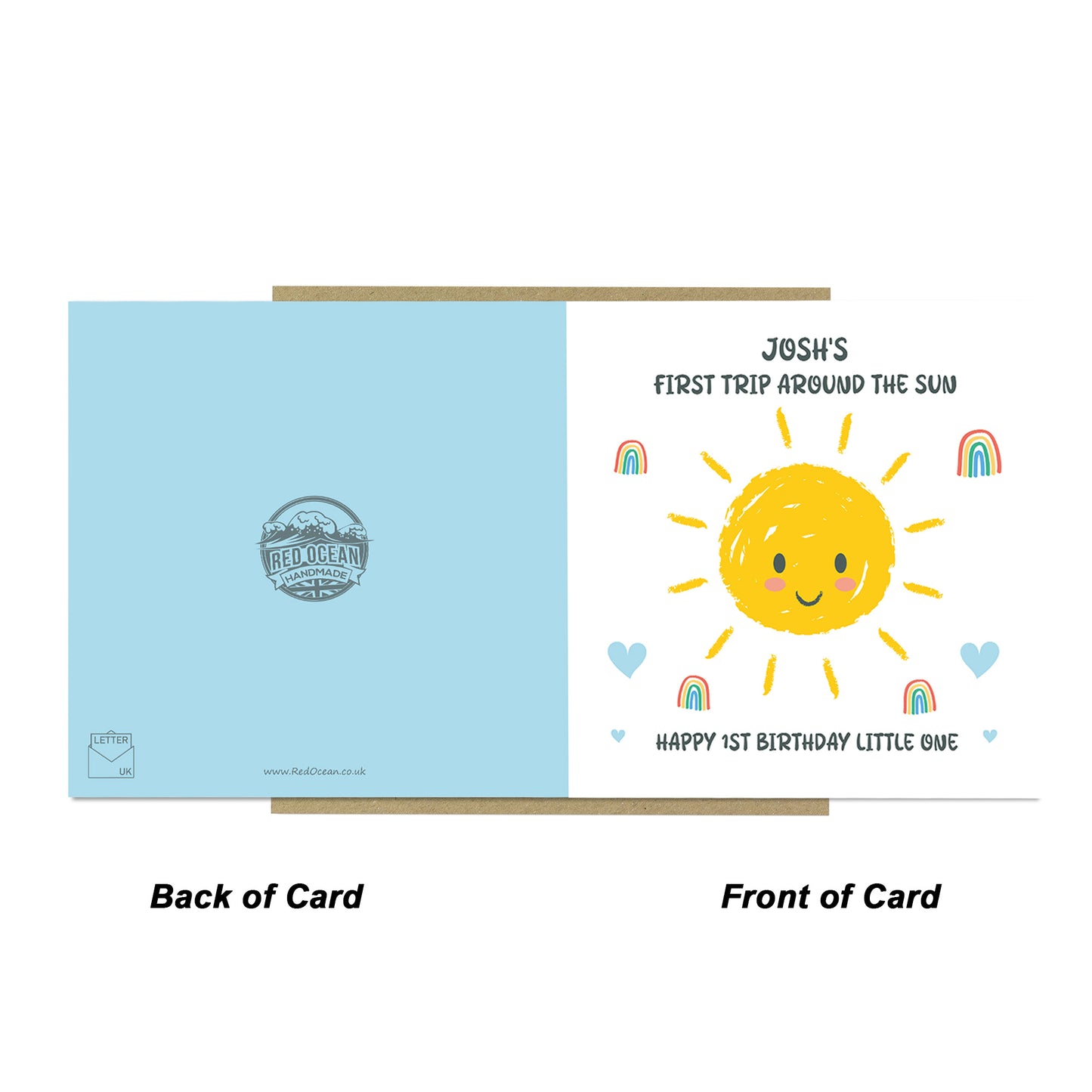 Personalised 1st Birthday Card For Son Grandson First Trip Card