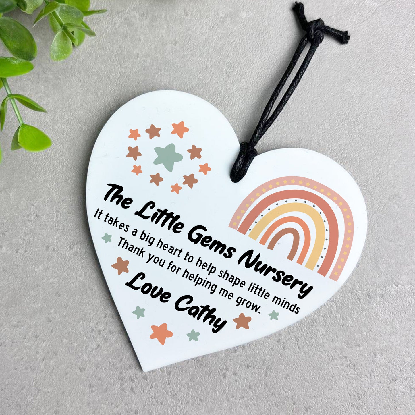 Gift For Teacher Heart Acrylic Plaque Personalised Thank You
