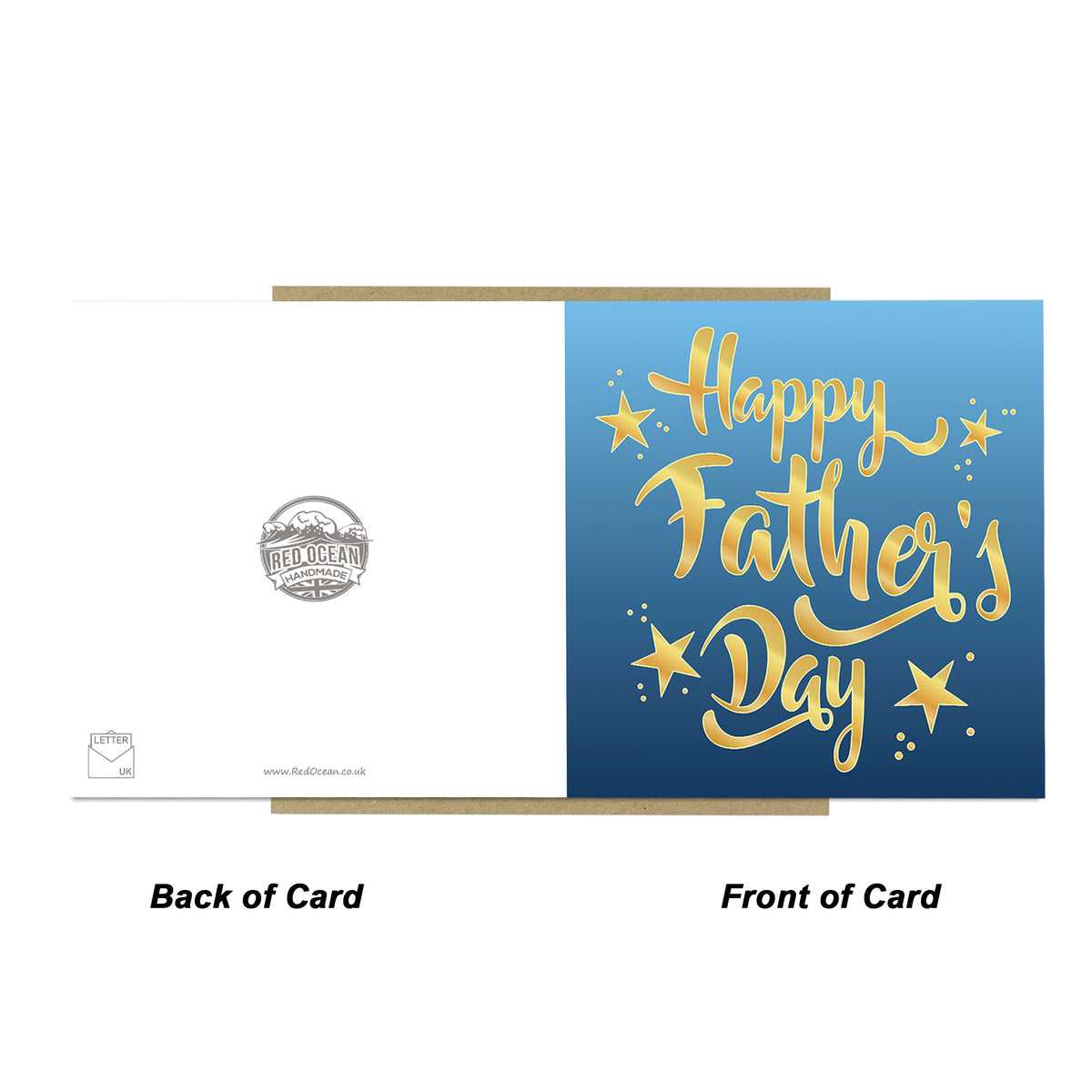 Card For Dad For Fathers Day With Envelope Included Gold Stars