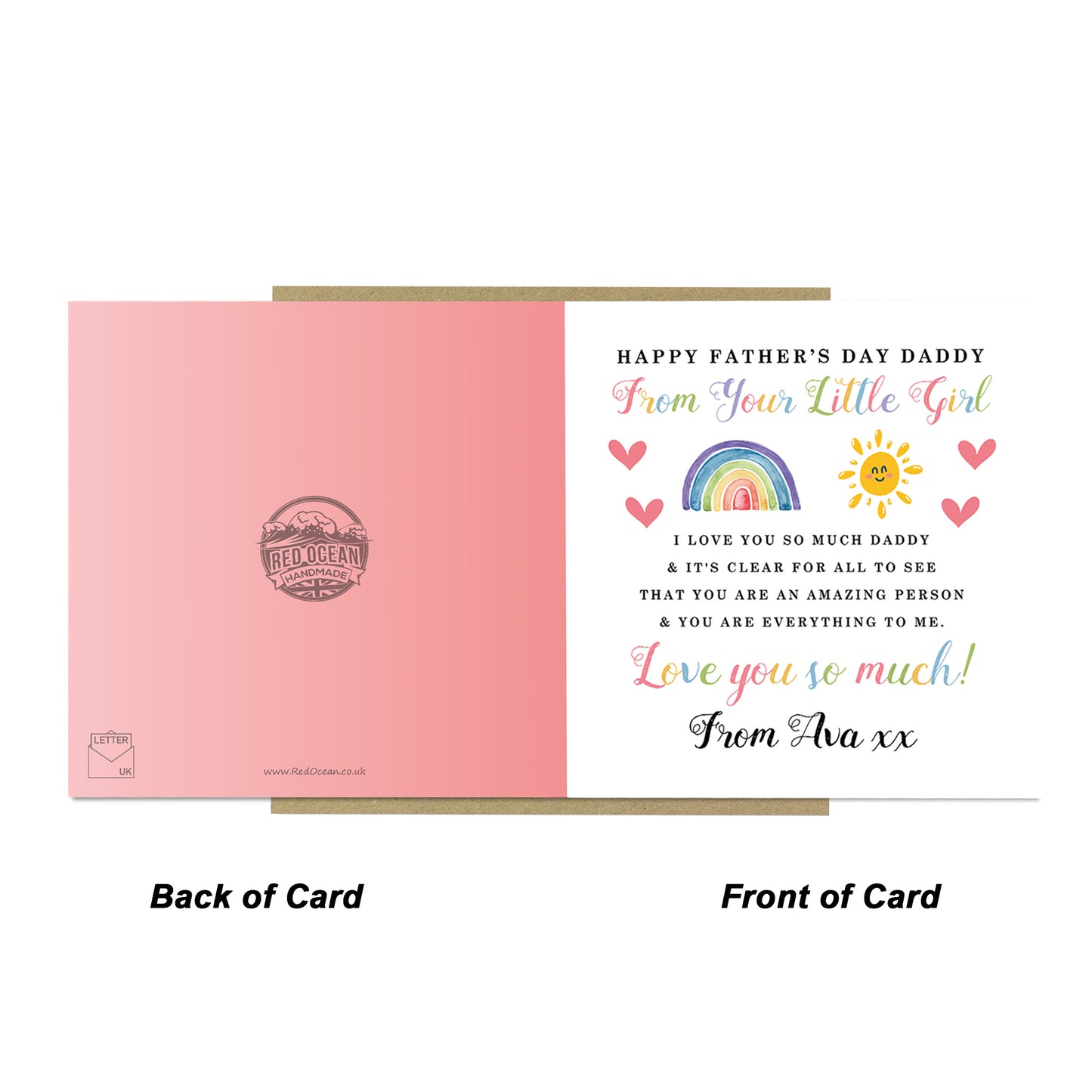Personalised Fathers Day Daddy Card From Daughter Father's Day