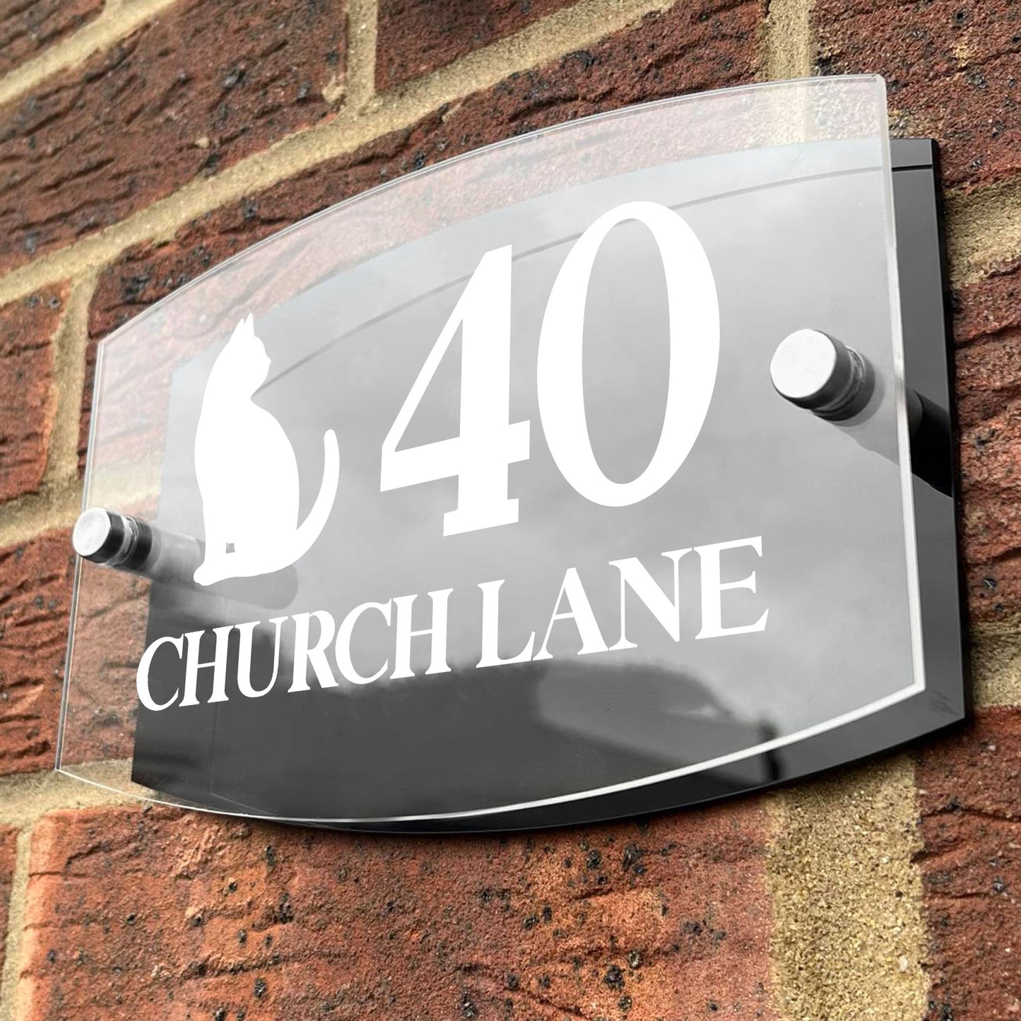 Cat Theme House Sign Plaque Door Number 1 - 9999 Personalised