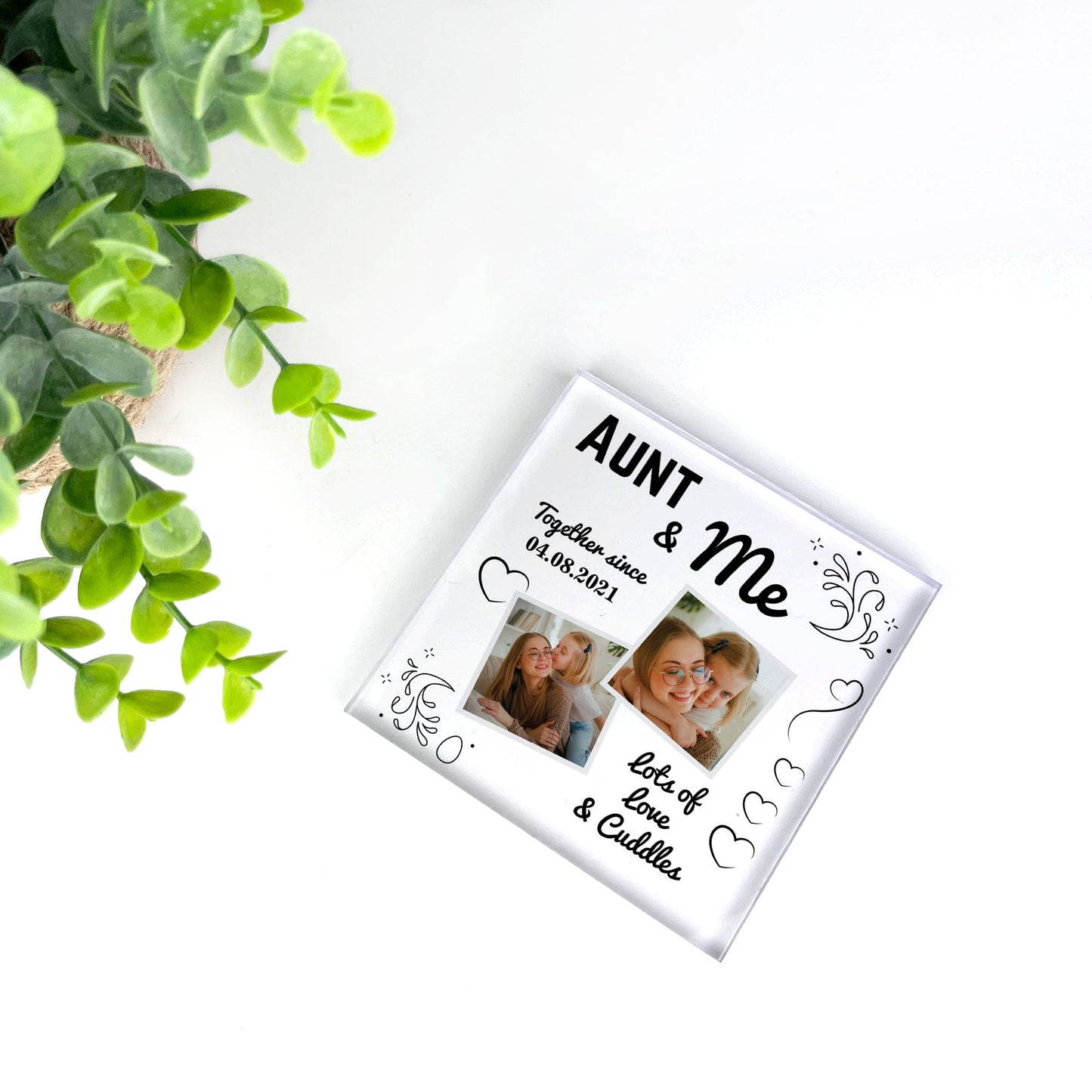 Auntie Gifts For Birthday Christmas Personalised Photo Block