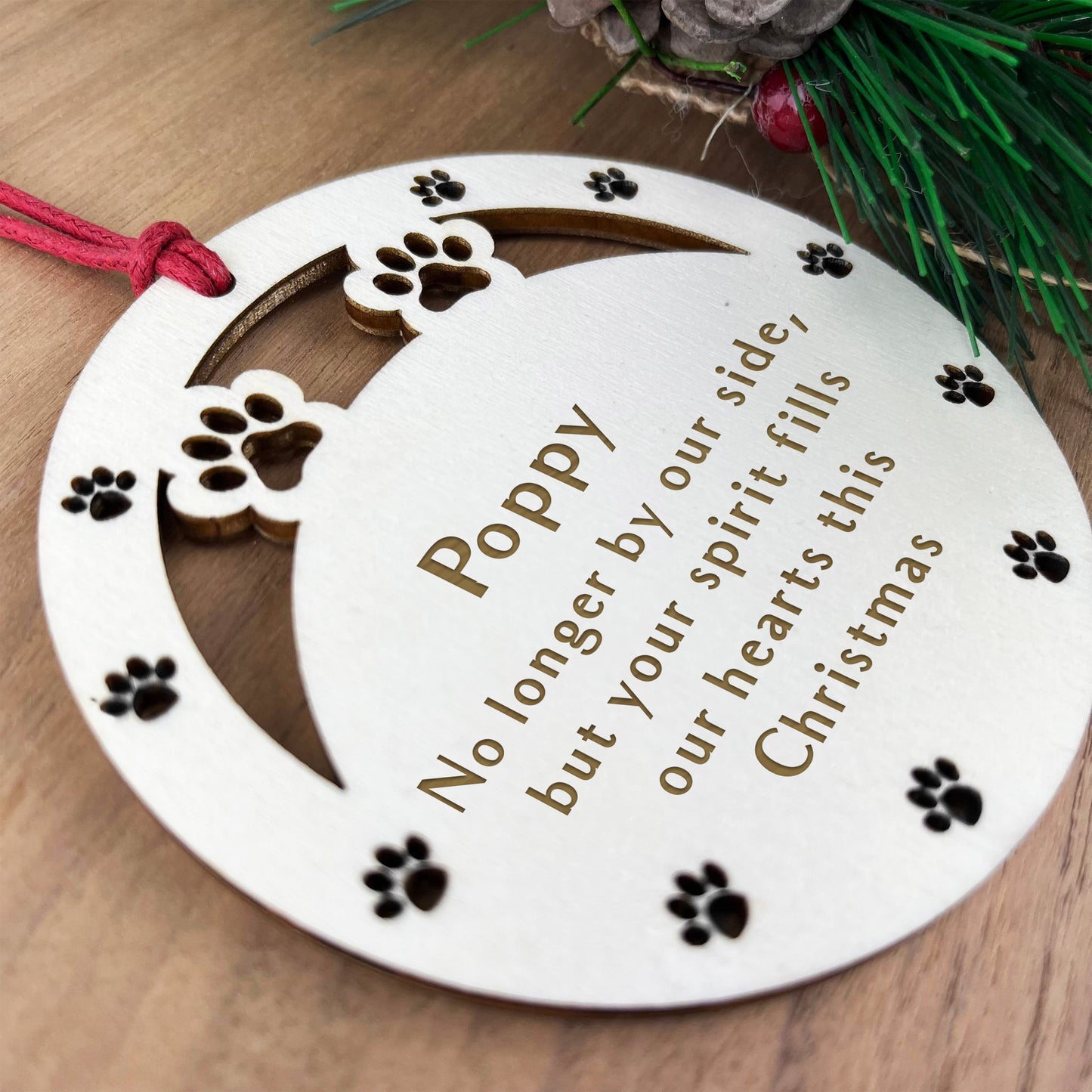 Personalised Pet Memorial Christmas Tree Bauble Decoration
