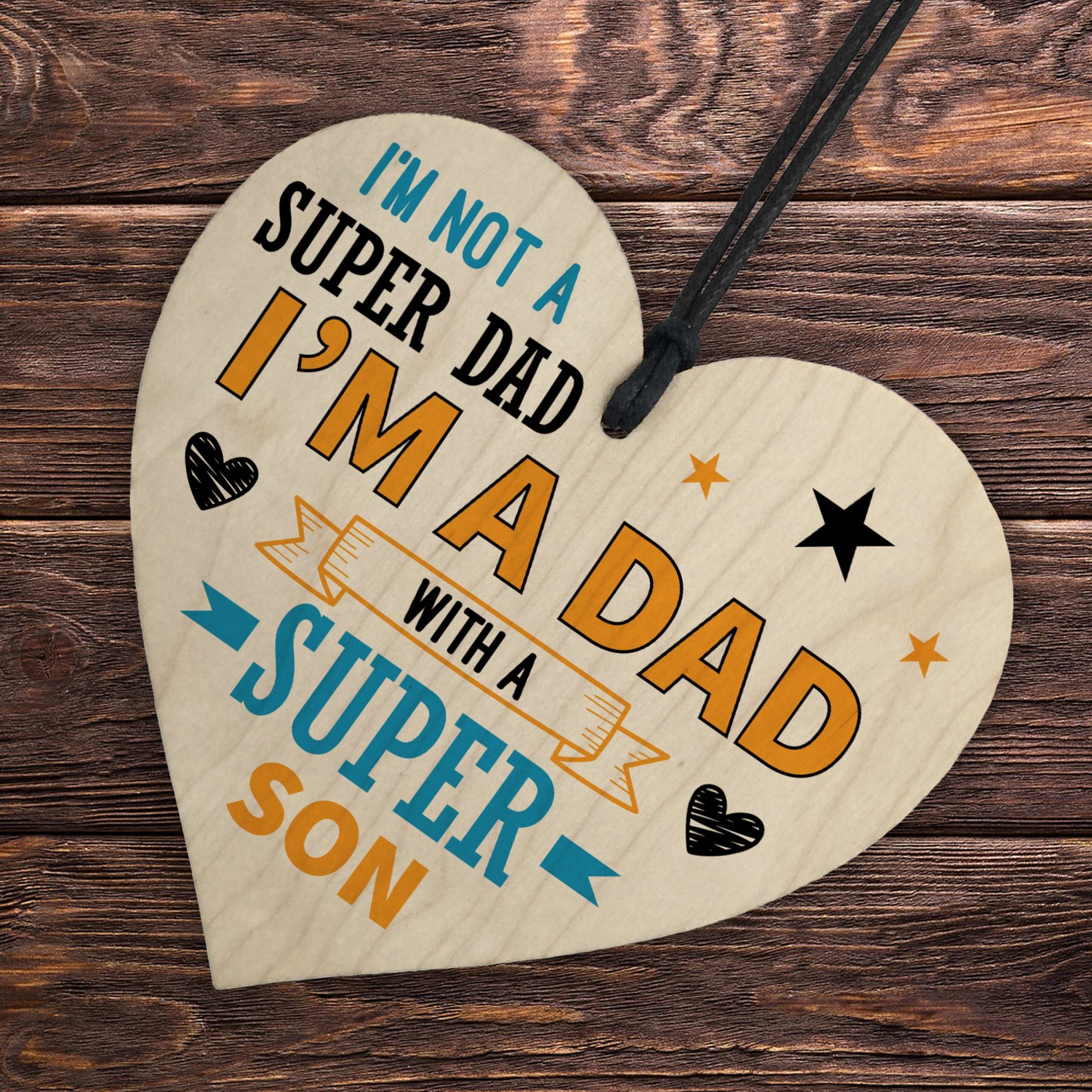 Funny Dad Gifts From Son Wooden Heart Dad Gift For Birthday