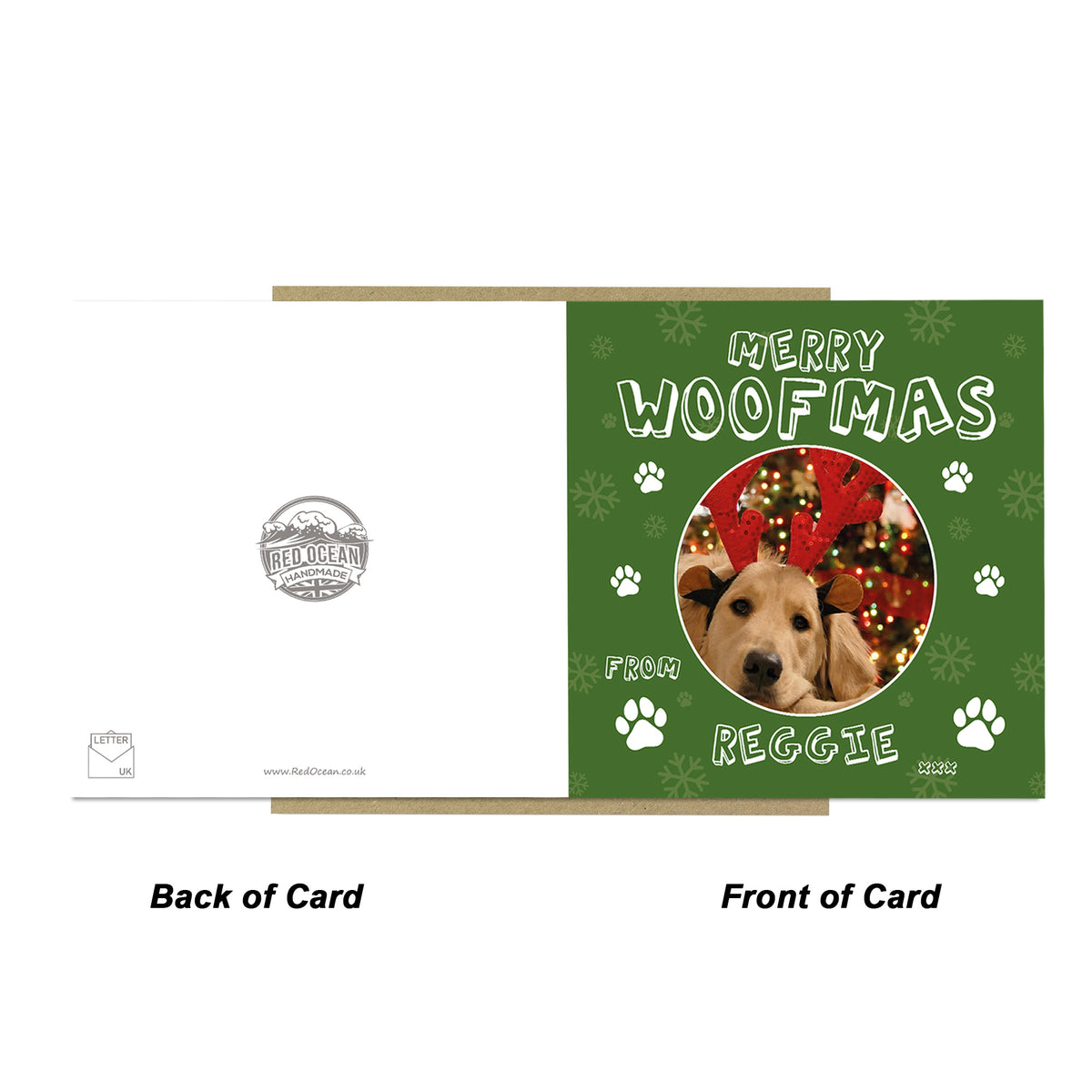 Christmas Card From Dog Puppy MERRY WOOFMAS Card For Mum Dad
