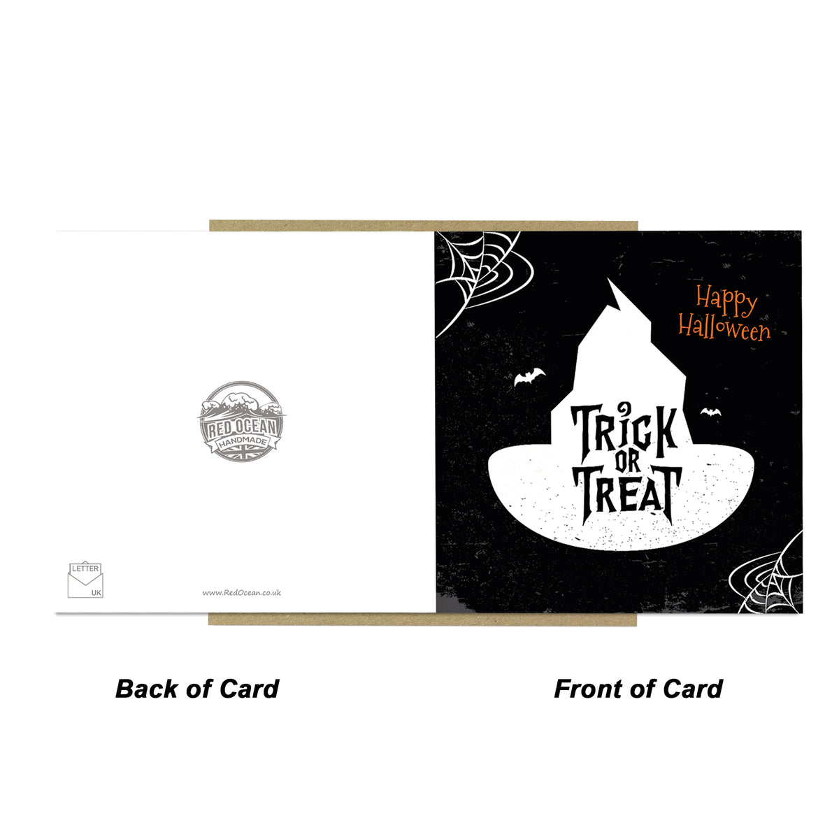 Trick Or Treat Greetings Card With Kraft Envelope Halloween Card