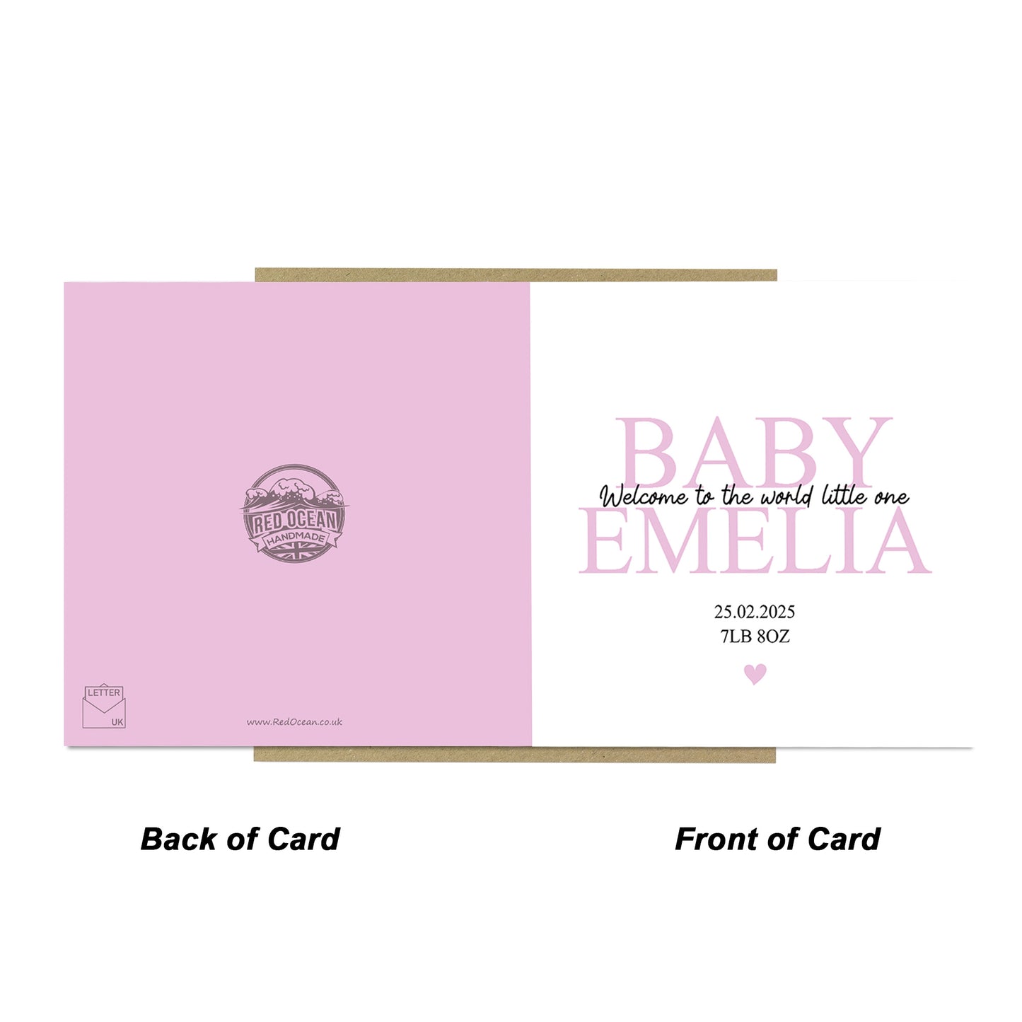 Welcome To The World Baby Girl Card Personalised Newborn Baby