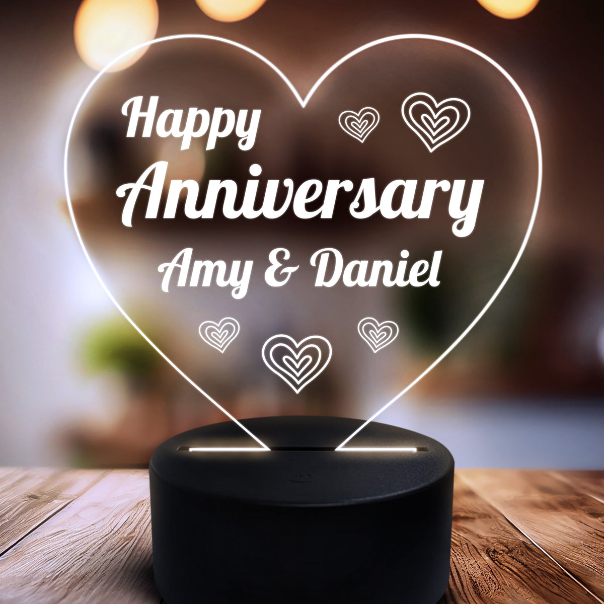 Personalised Anniversary LED Light 16 Colour Gift For Boyfriend
