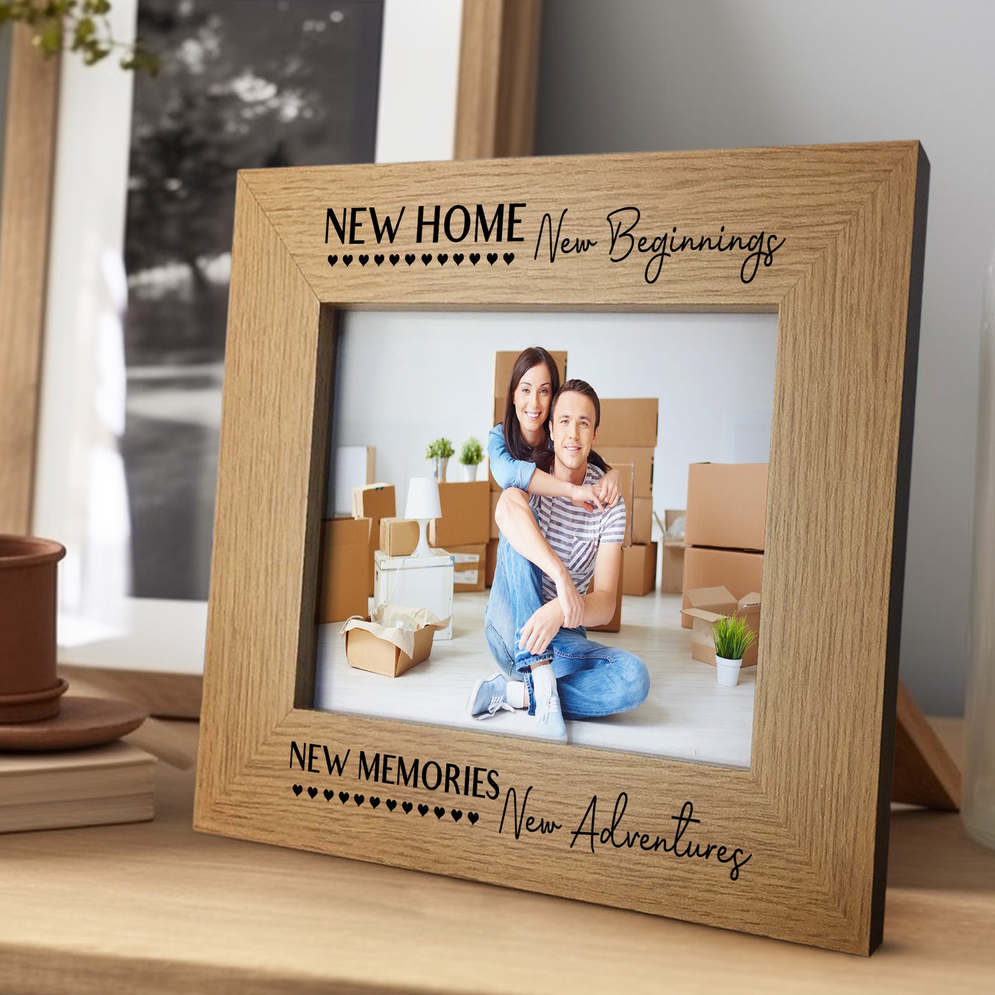NEW HOME New Beginnings Gift For NEW HOME Oak Photo Frame