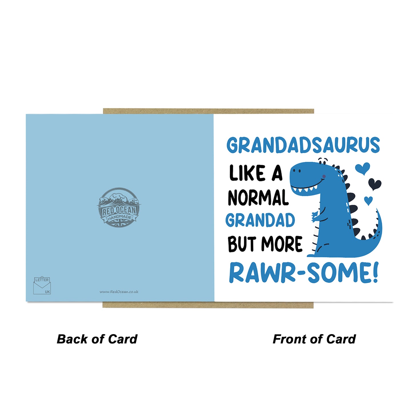 Birthday Card For Grandad Kraft Envelope Rawrsome Grandad Card