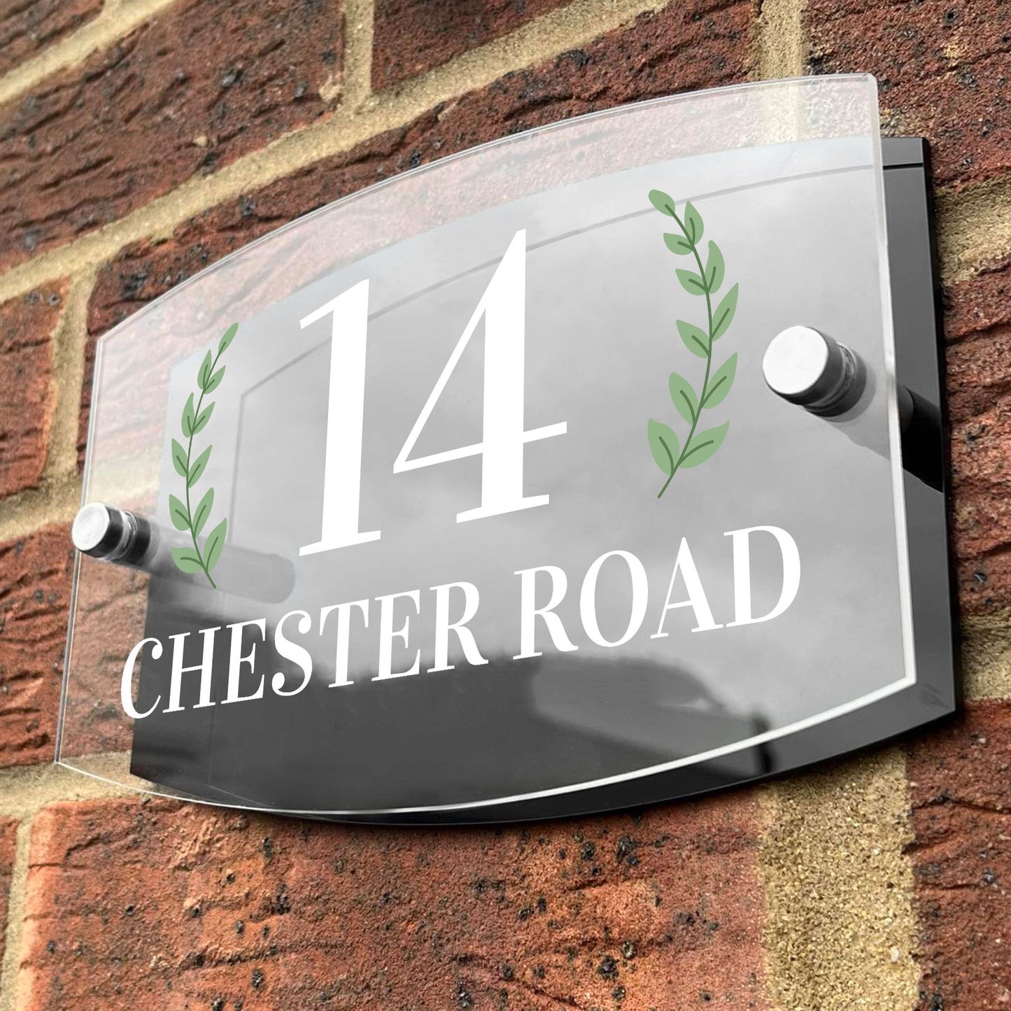 Contemporary House Sign Modern Personalised Door Number Plaque