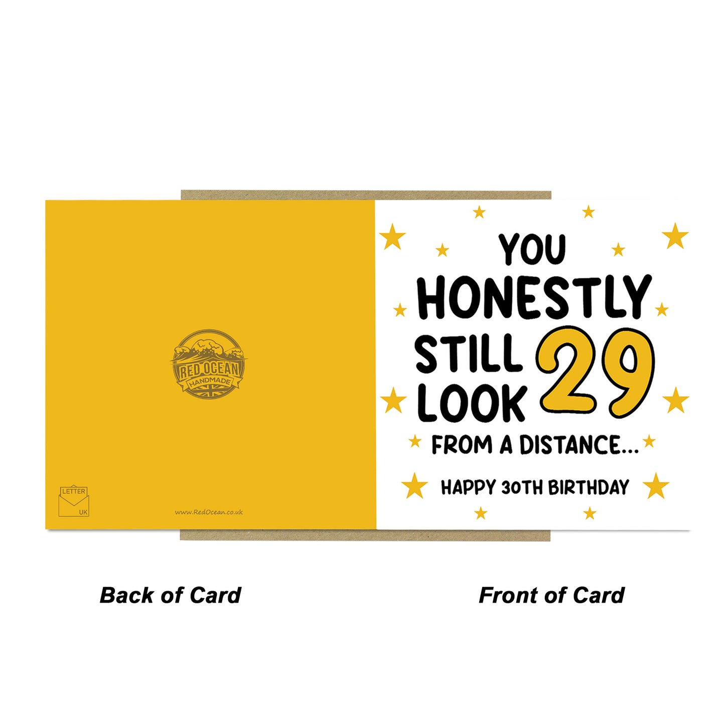 Funny 30th Birthday Card For Men Women With Kraft Envelope