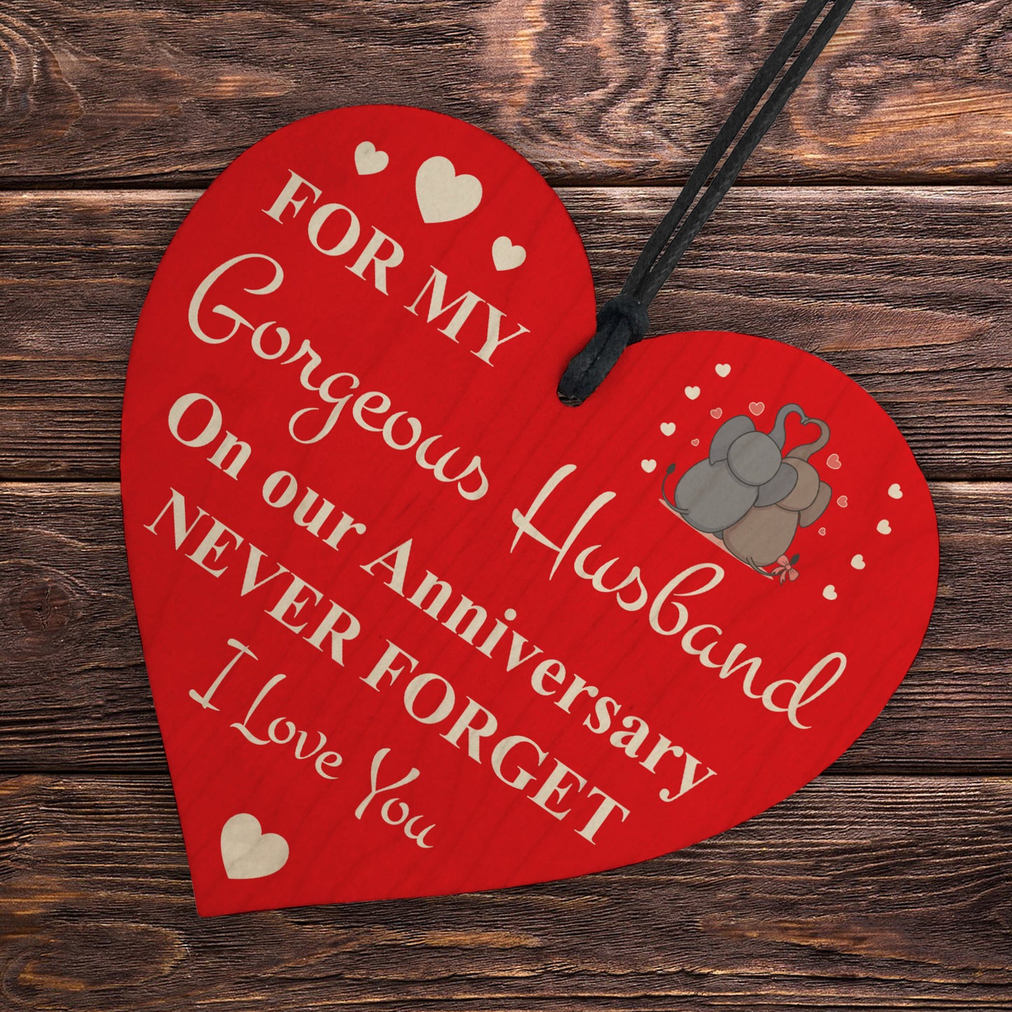 Husband Anniversary Husband Gifts From Wife Wooden Hanging Heart