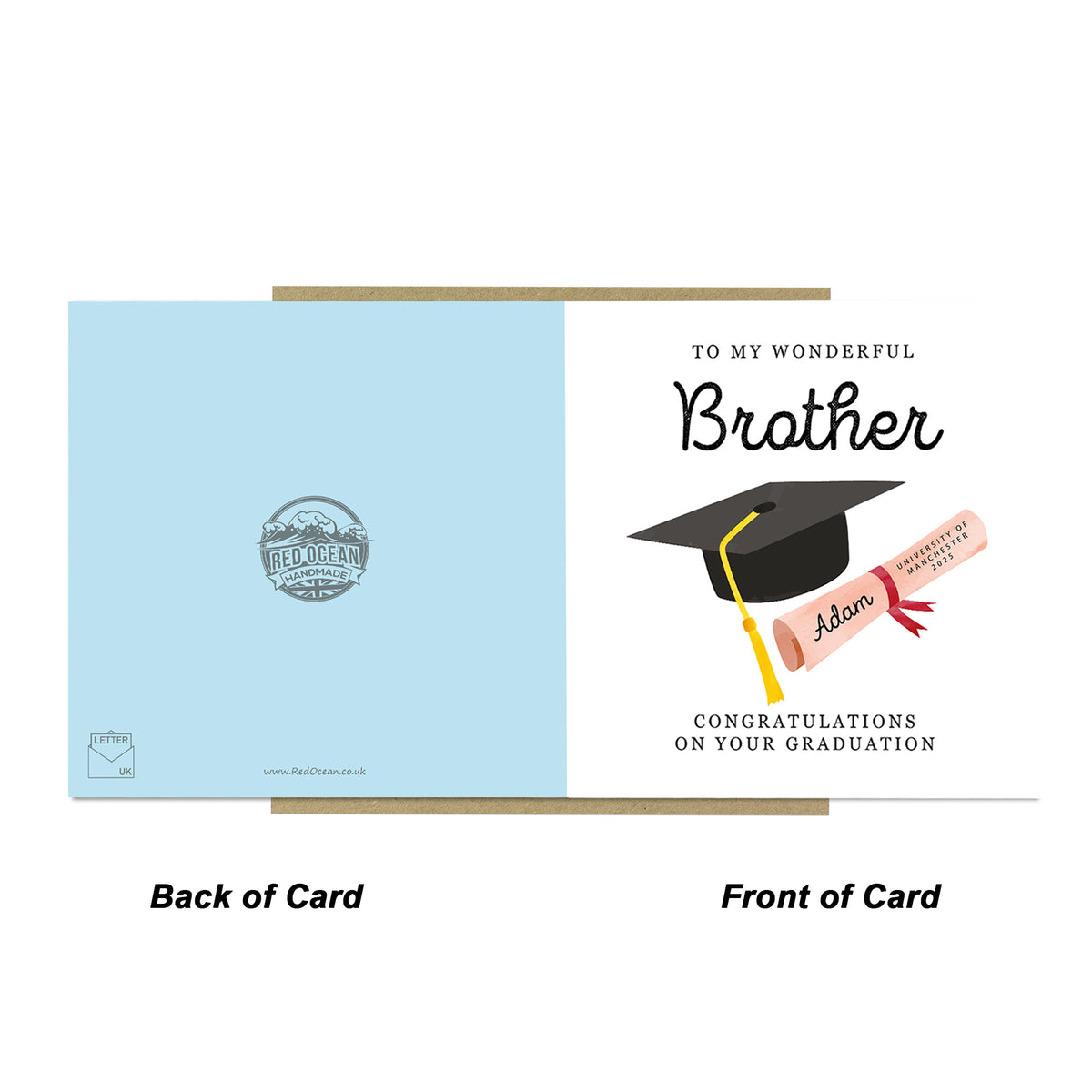 Personalised Graduation Card Brother Congratulations Well Done