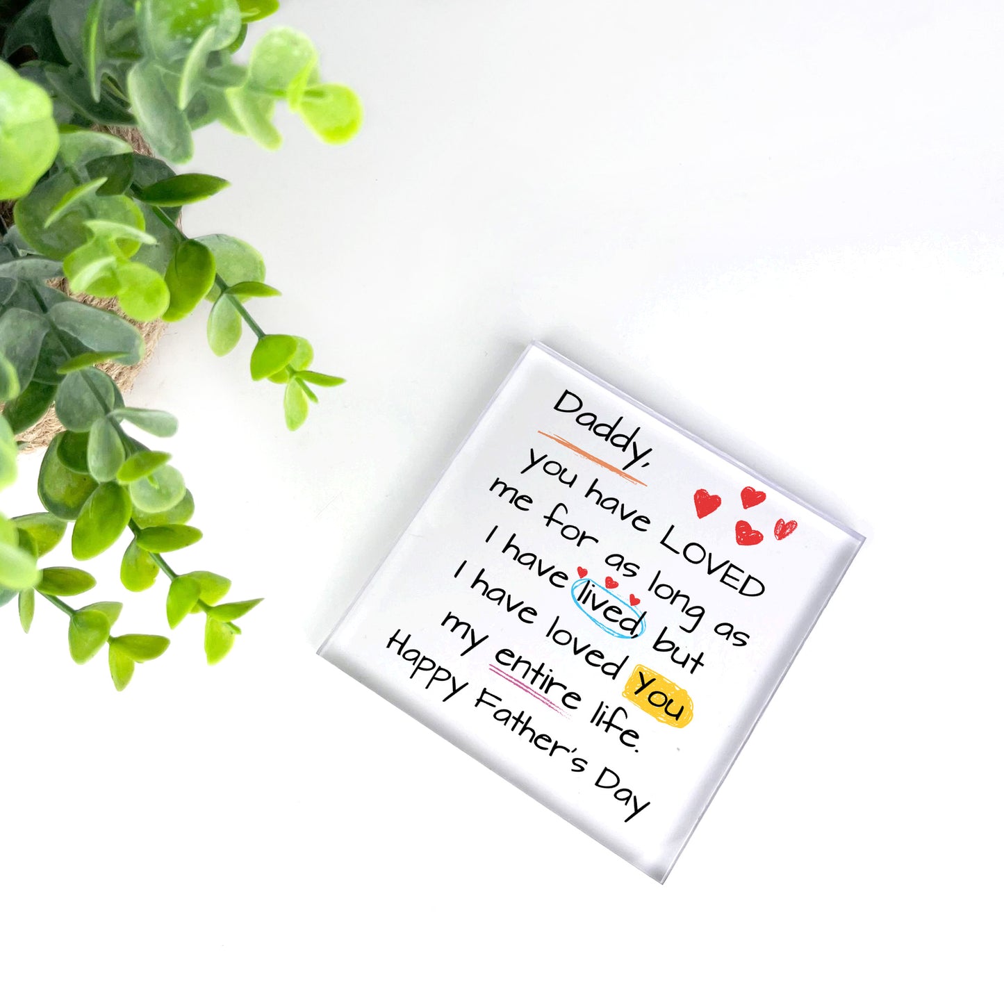 Gift For Daddy For Fathers Day Clear Block THANK YOU GIFTS