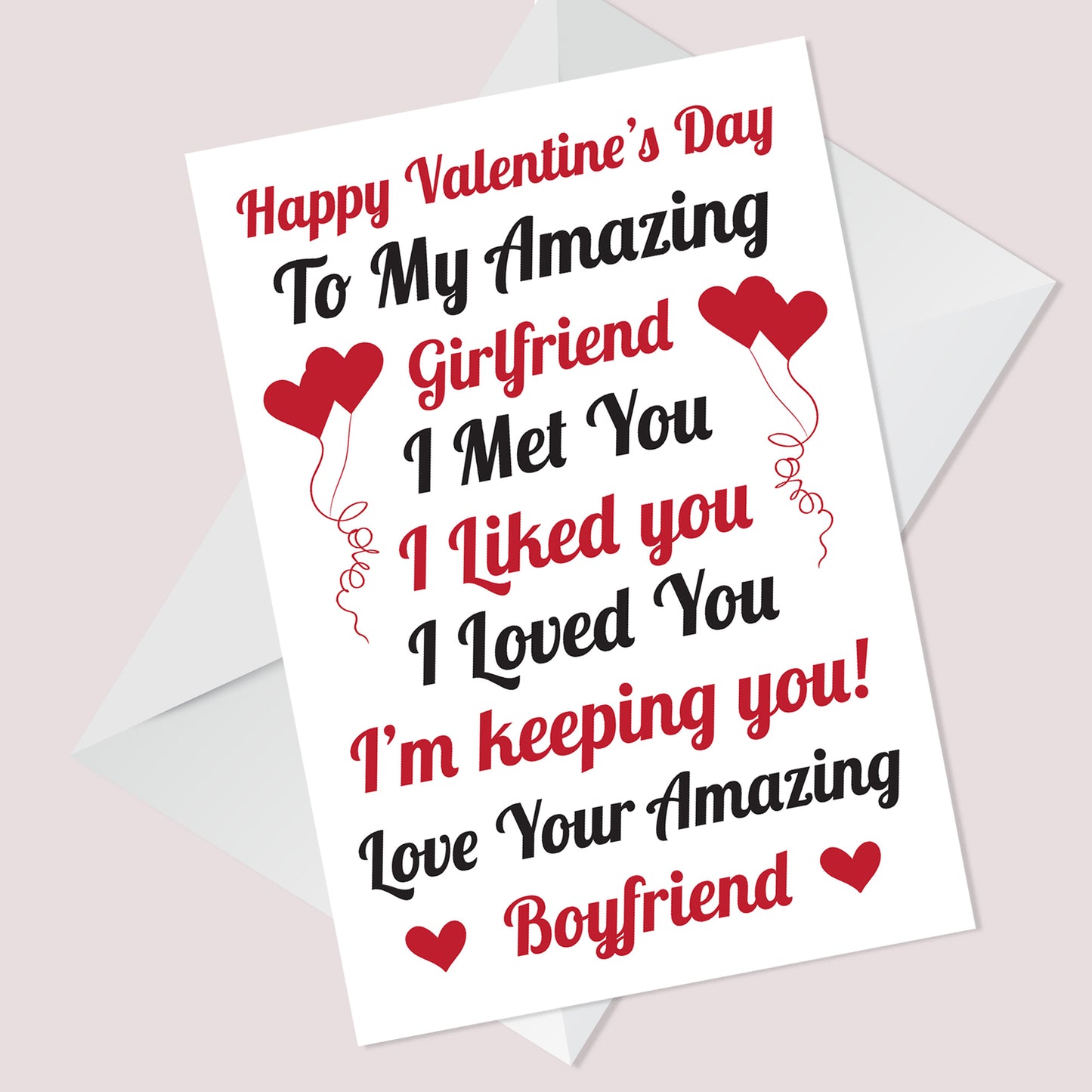 Girlfriend Valentines Day Card From Boyfriend Greetings Card
