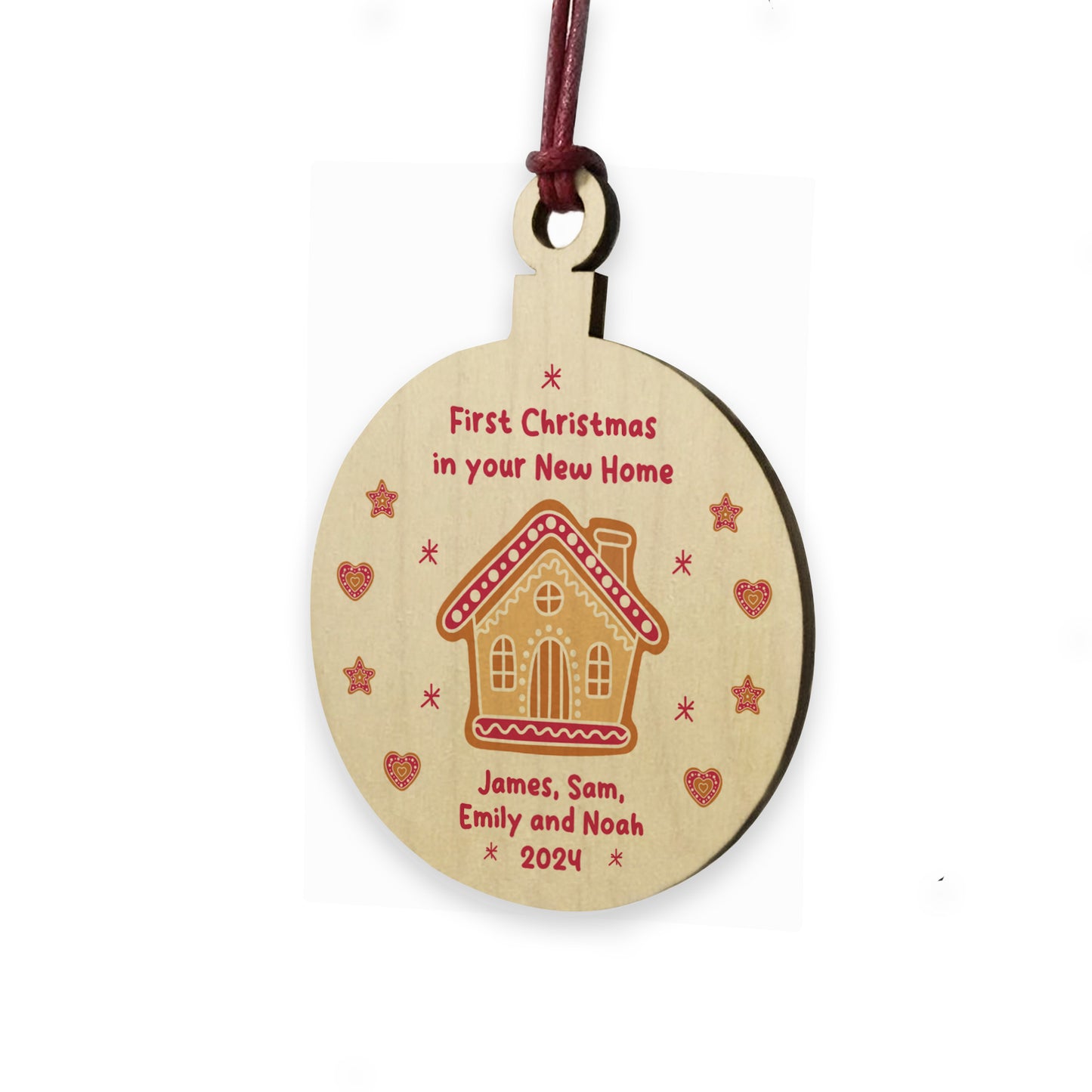 First Christmas In Your New Home Personalised Wood Bauble