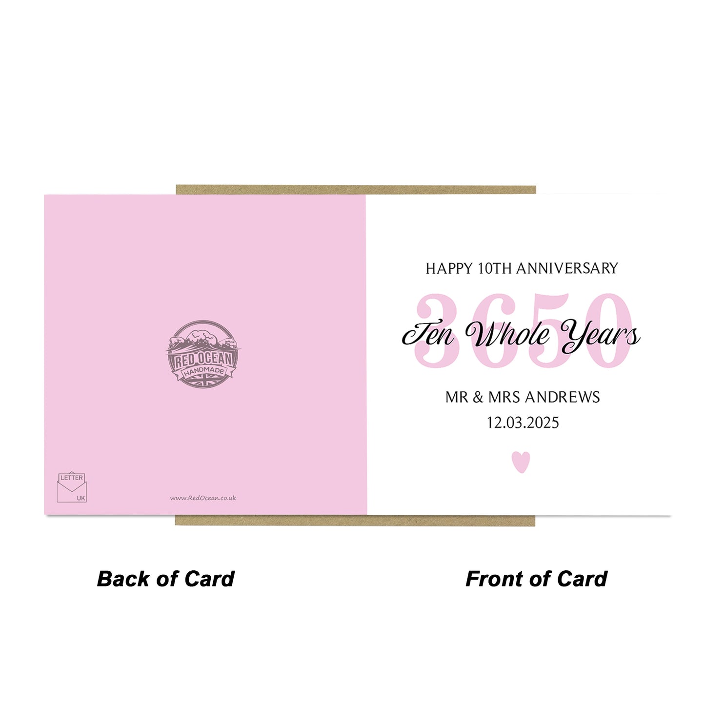 Personalised 10th Wedding Anniversary Card For Husband Wife