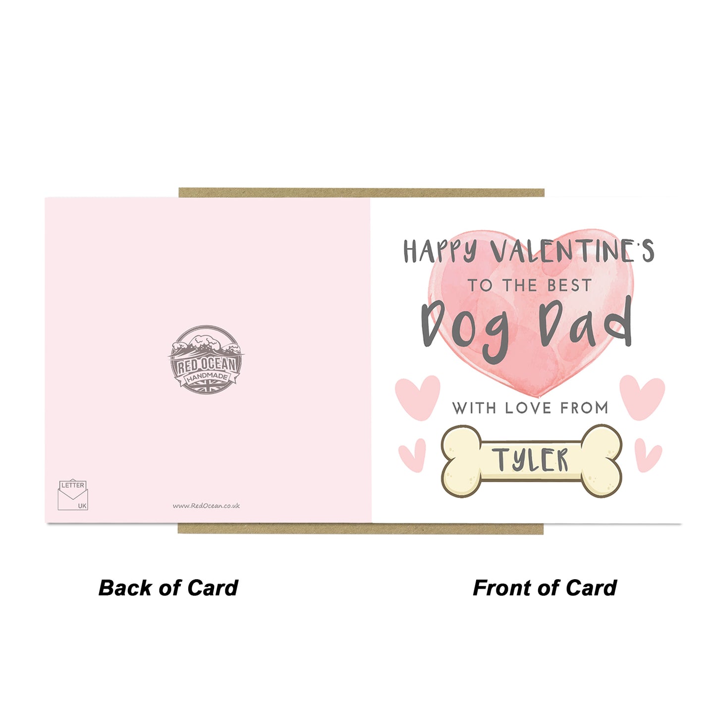 Personalised Dog Dad Valentines Card Dog Valentine's Day Card