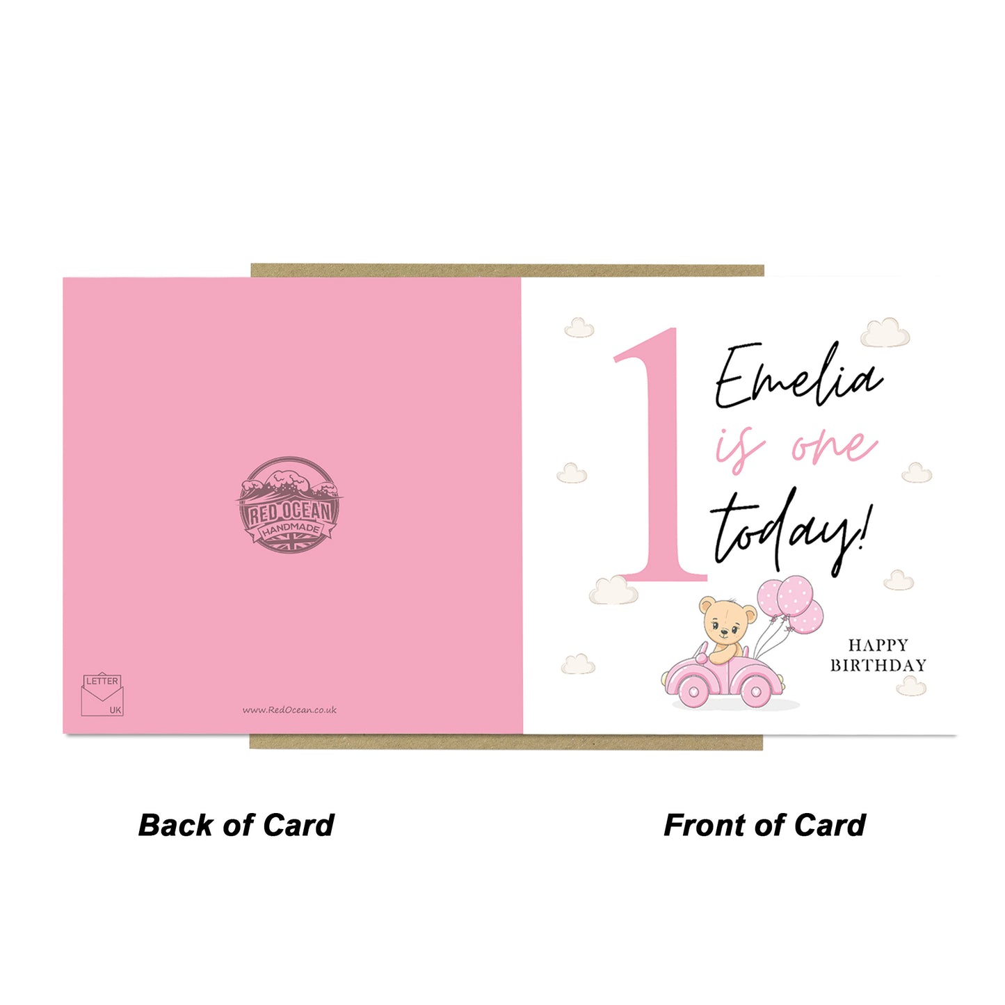 Personalised 1st Birthday Card ONE TODAY Daughter Granddaughter